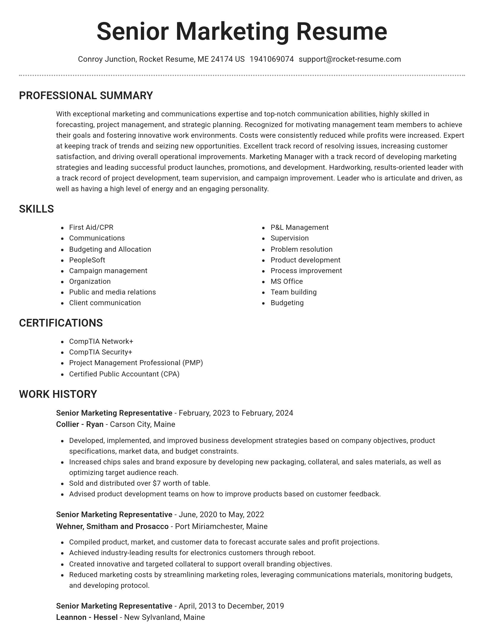 Brilliant resume template