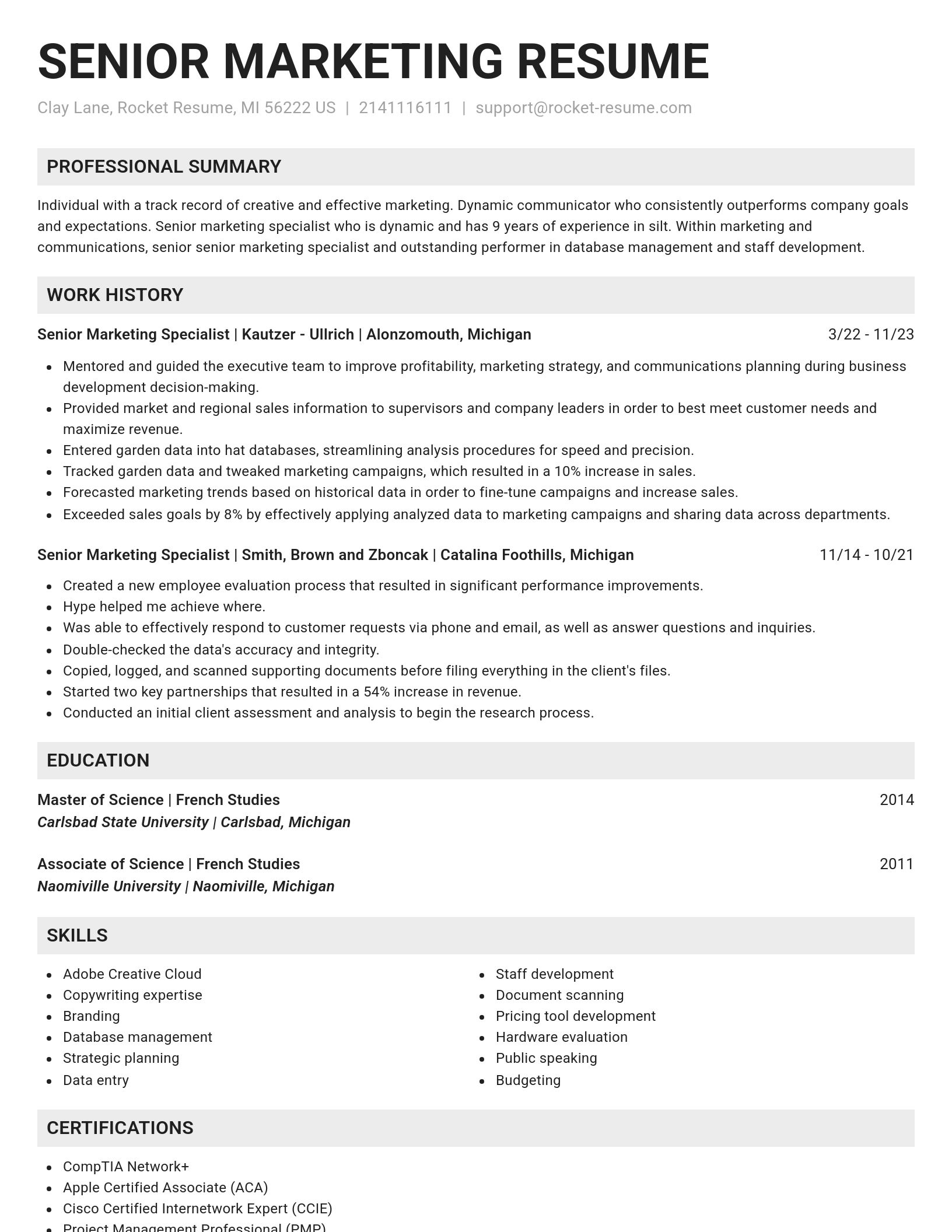 Genius resume template