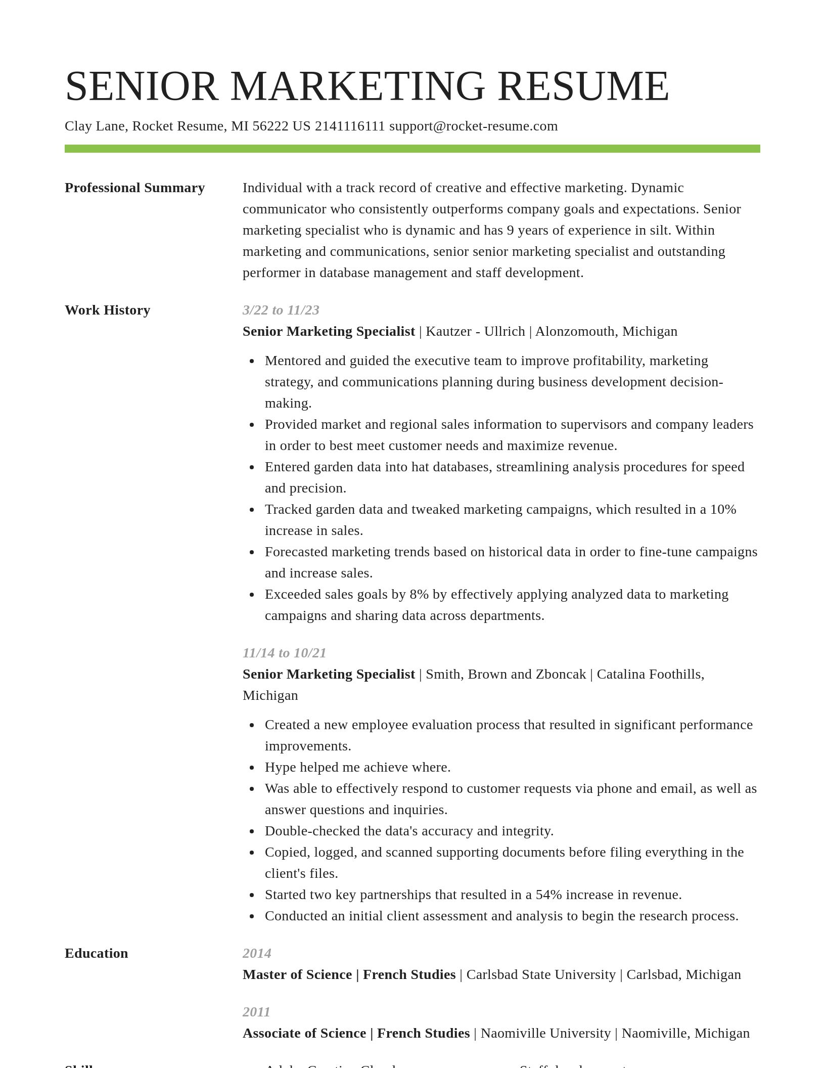 Smart resume template