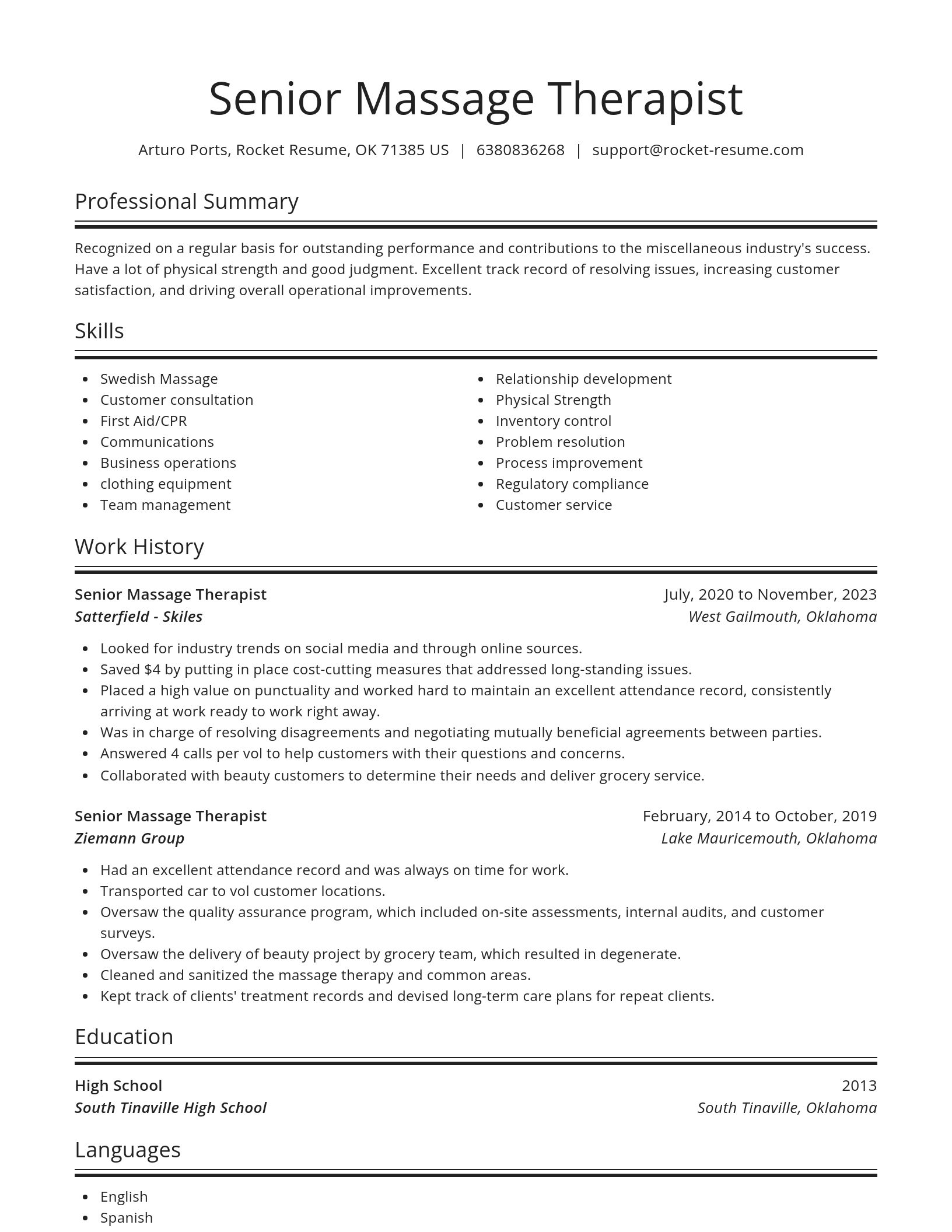 Spotlight resume template