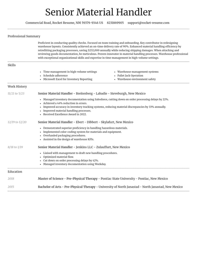 Dignified resume template