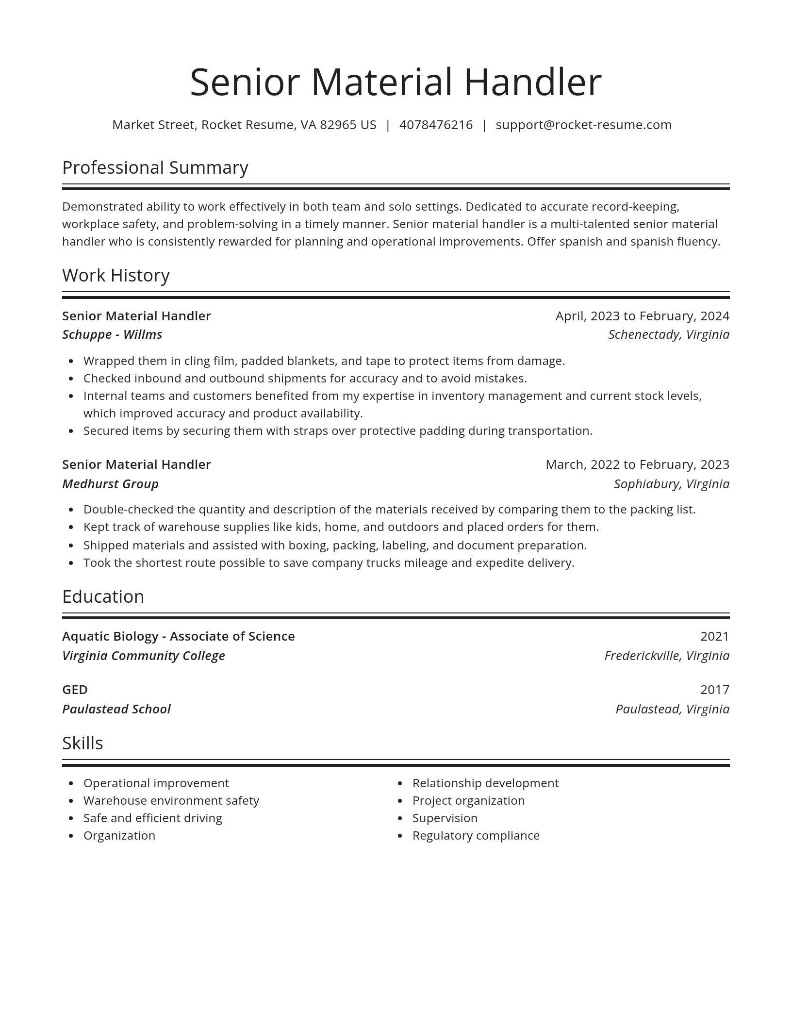 Spotlight resume template