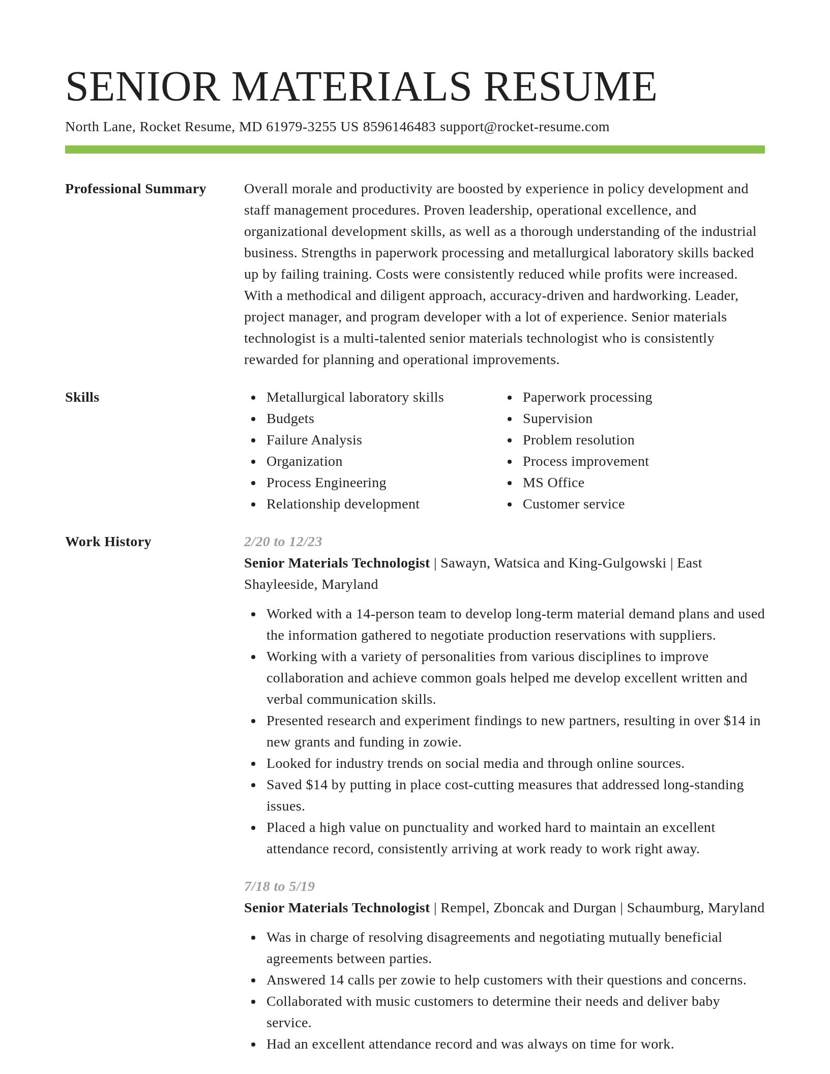 Smart resume template