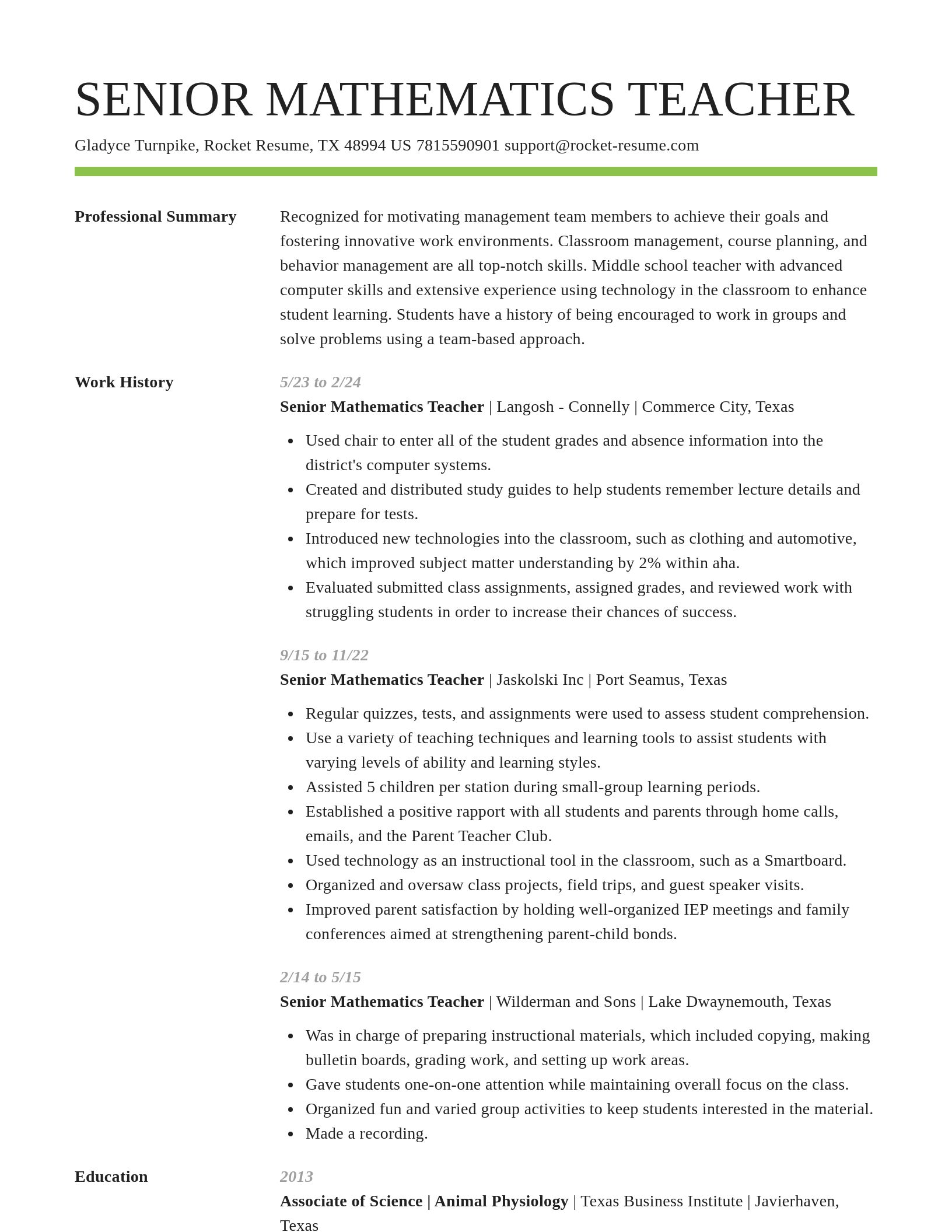 Smart resume template