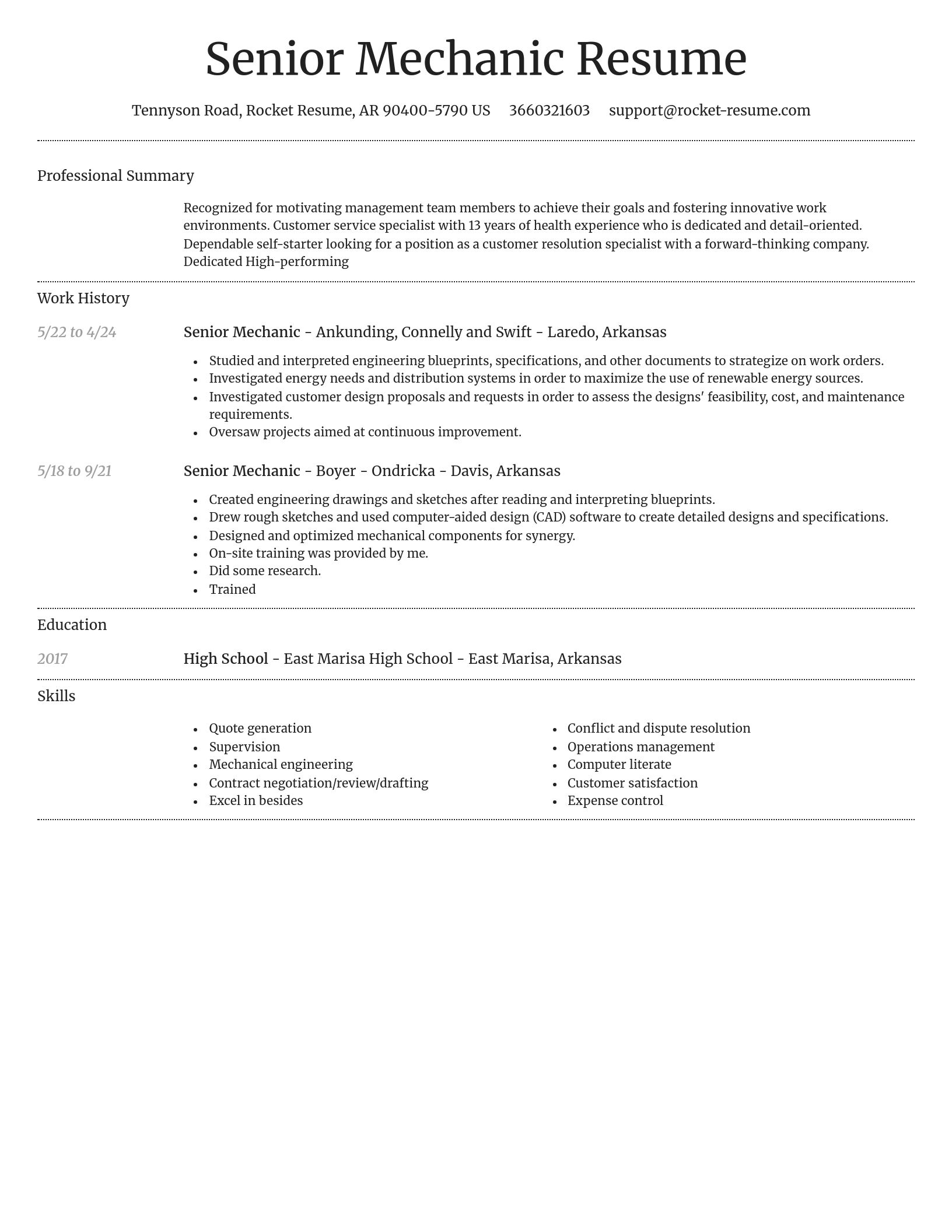 Dignified resume template