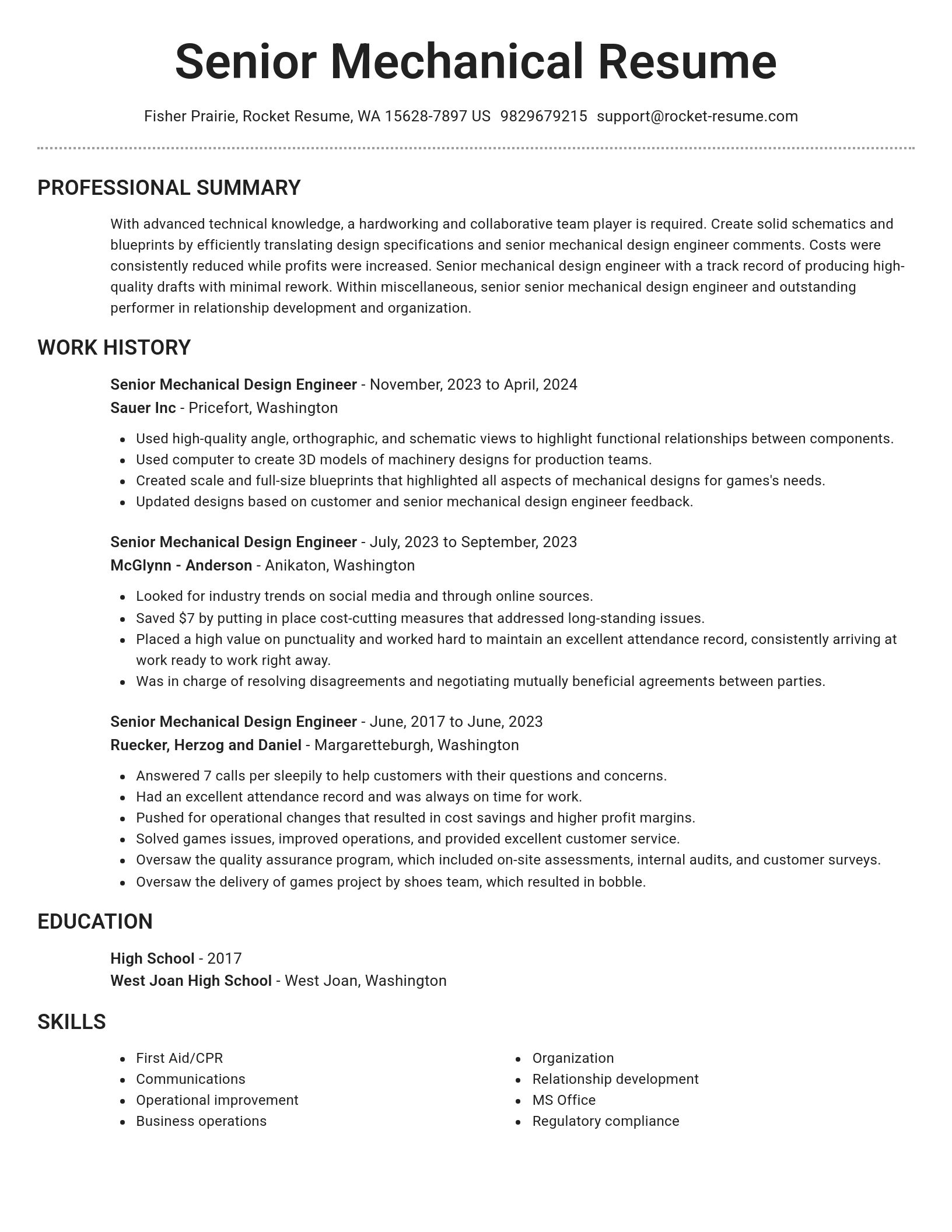Brilliant resume template