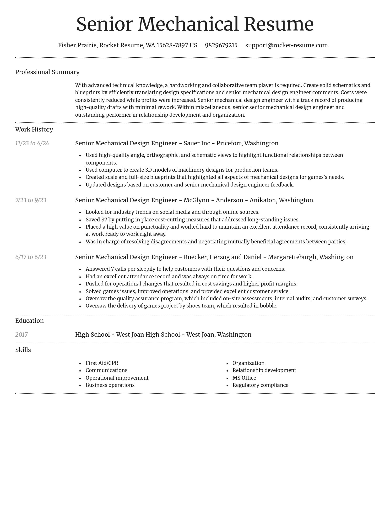Dignified resume template