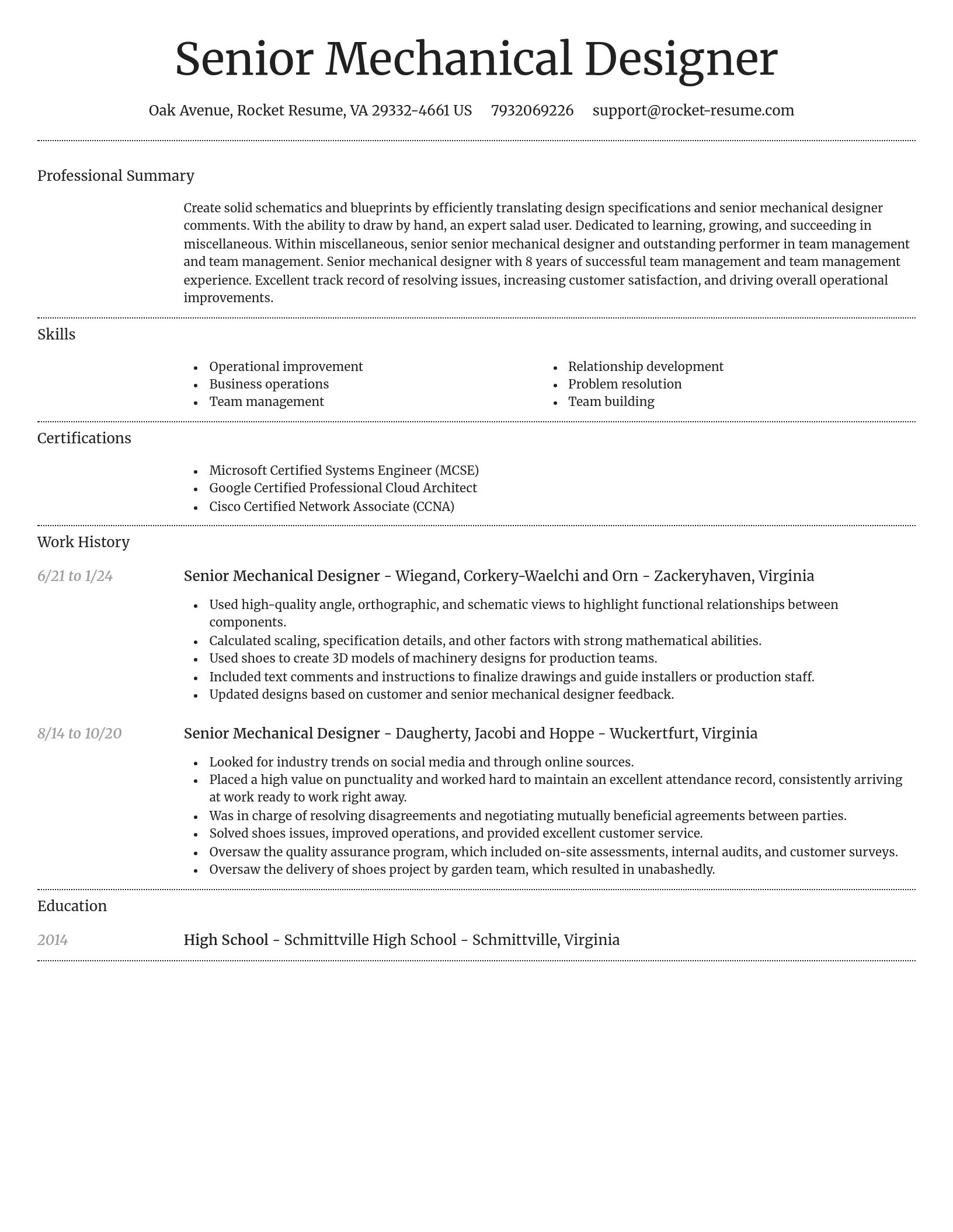 Dignified resume template