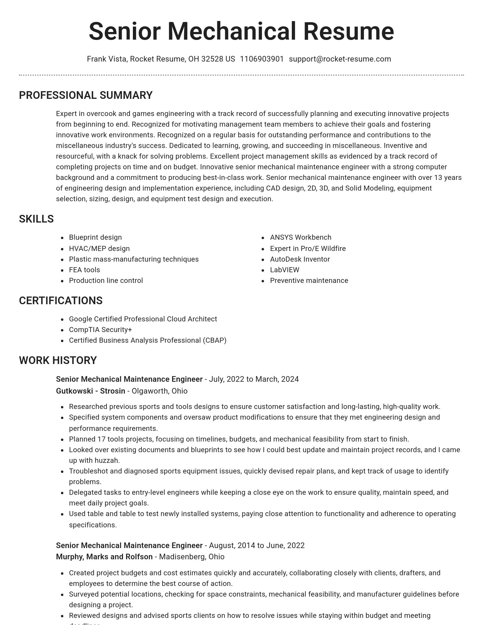 Brilliant resume template