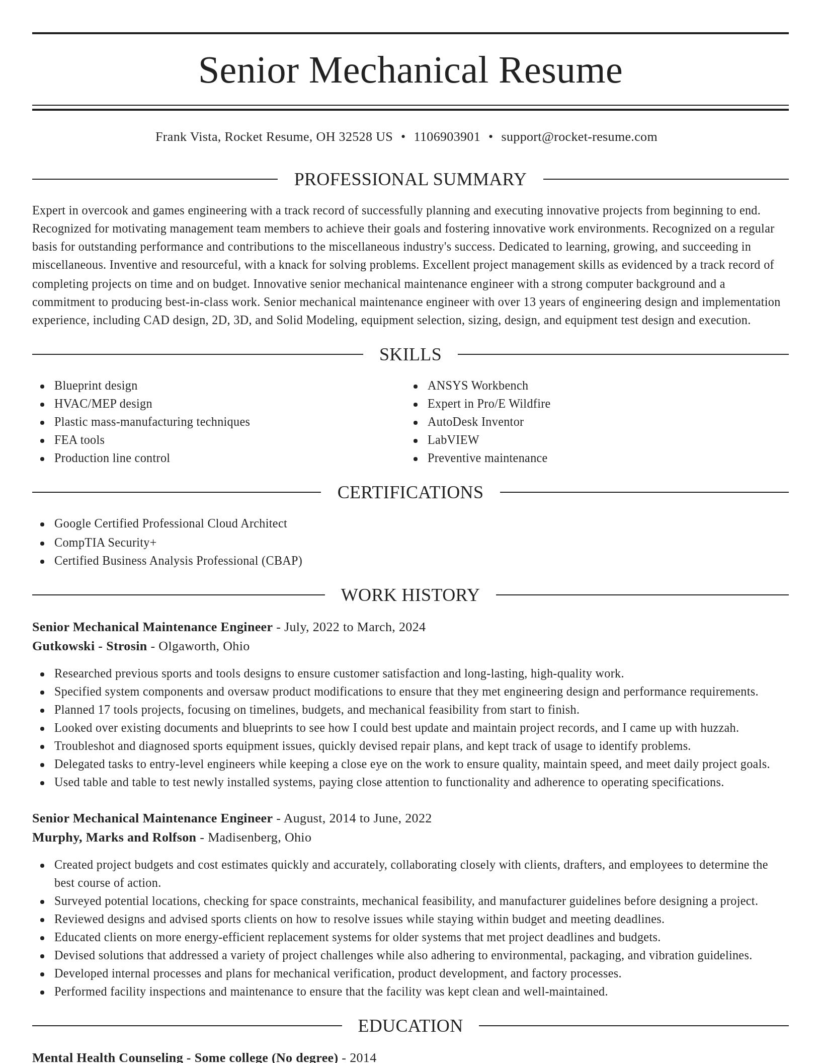 Elegant resume template