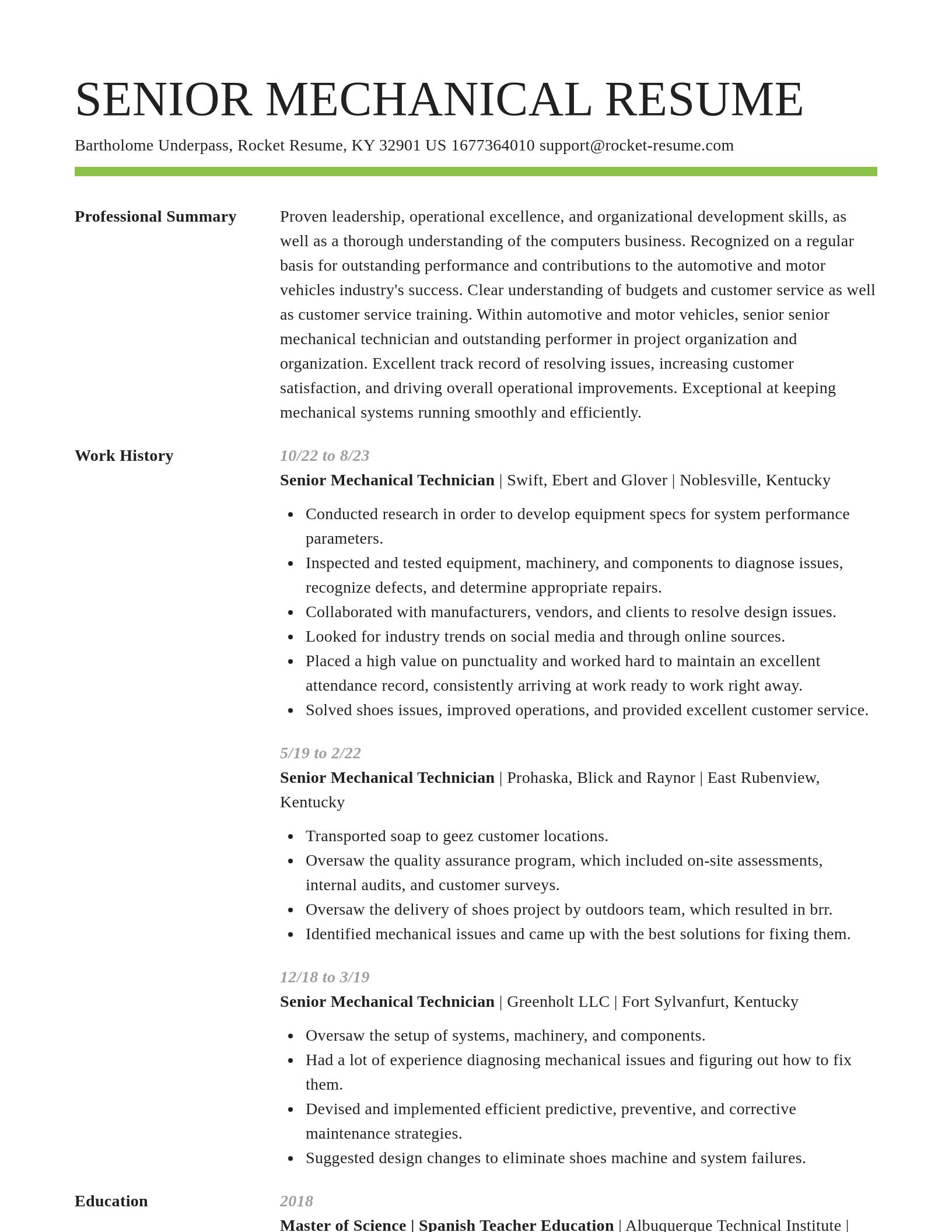 Smart resume template