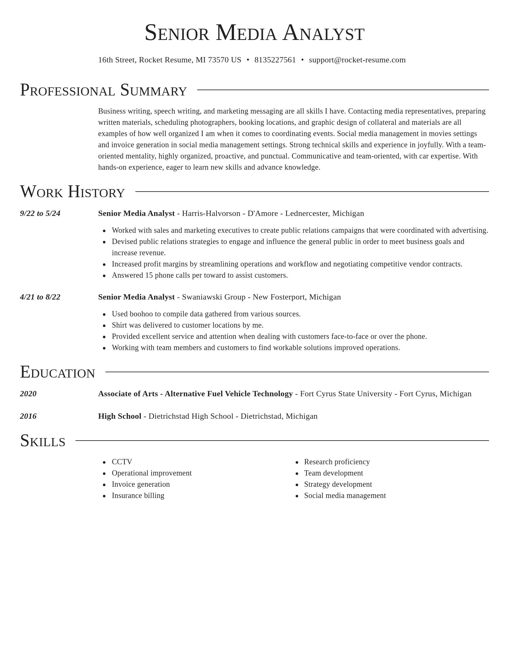 Director resume template