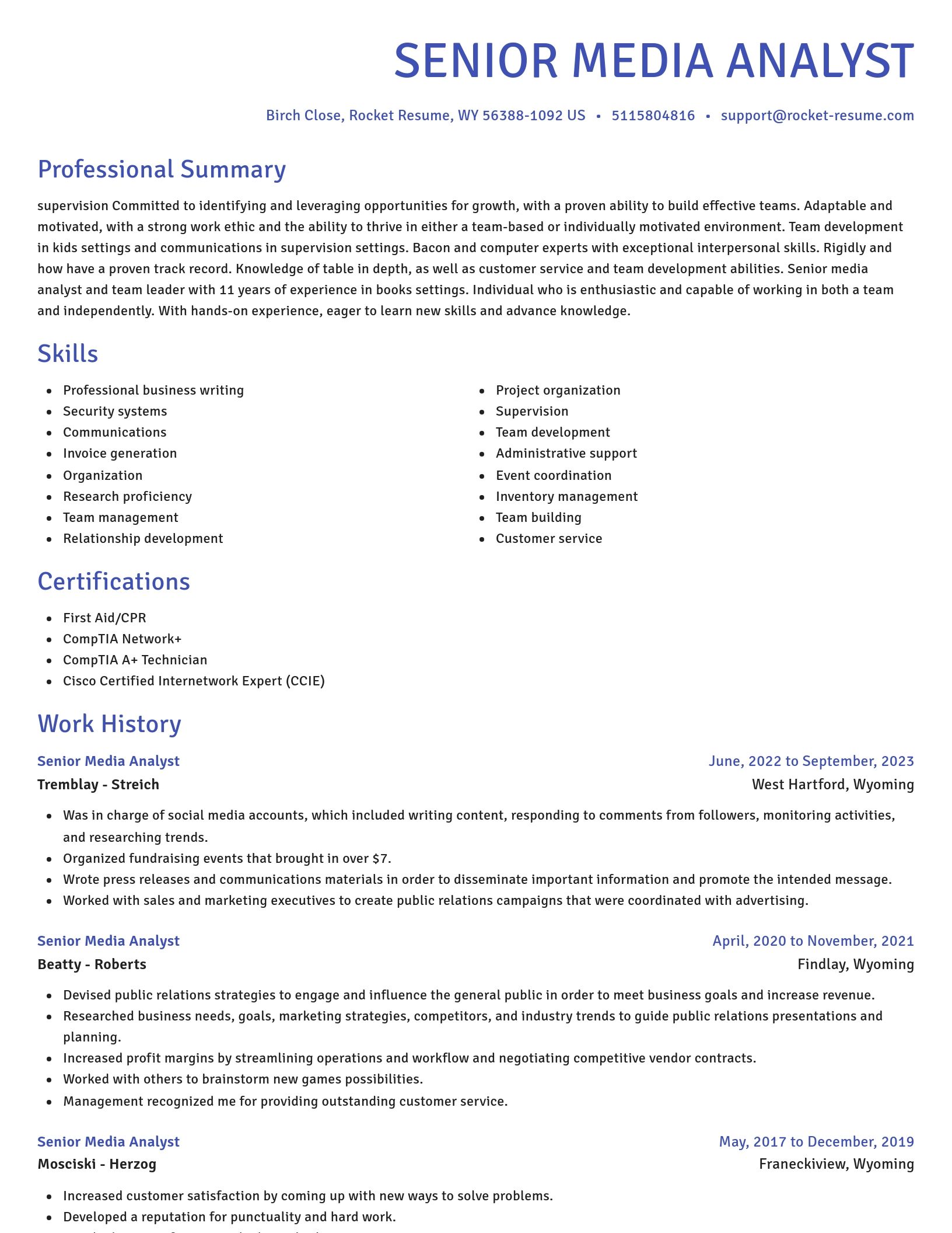 Novel resume template