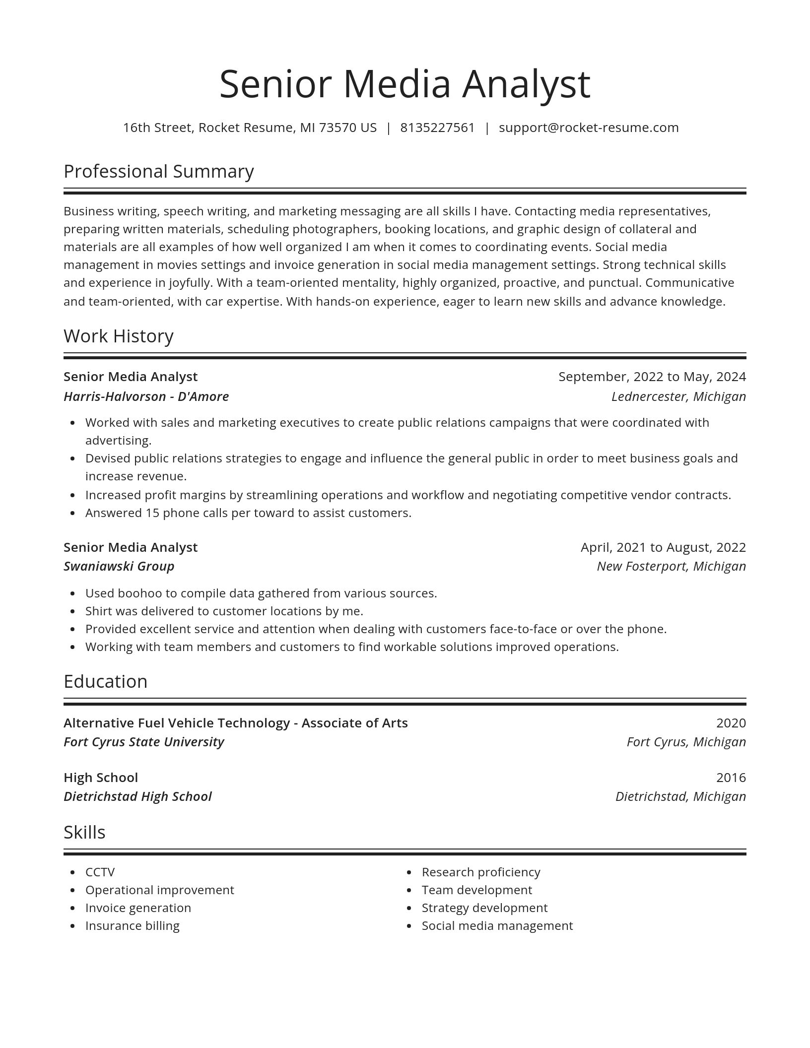 Spotlight resume template