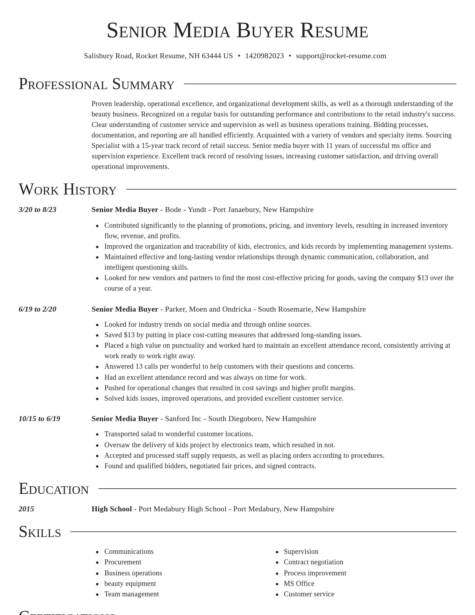 Director resume template
