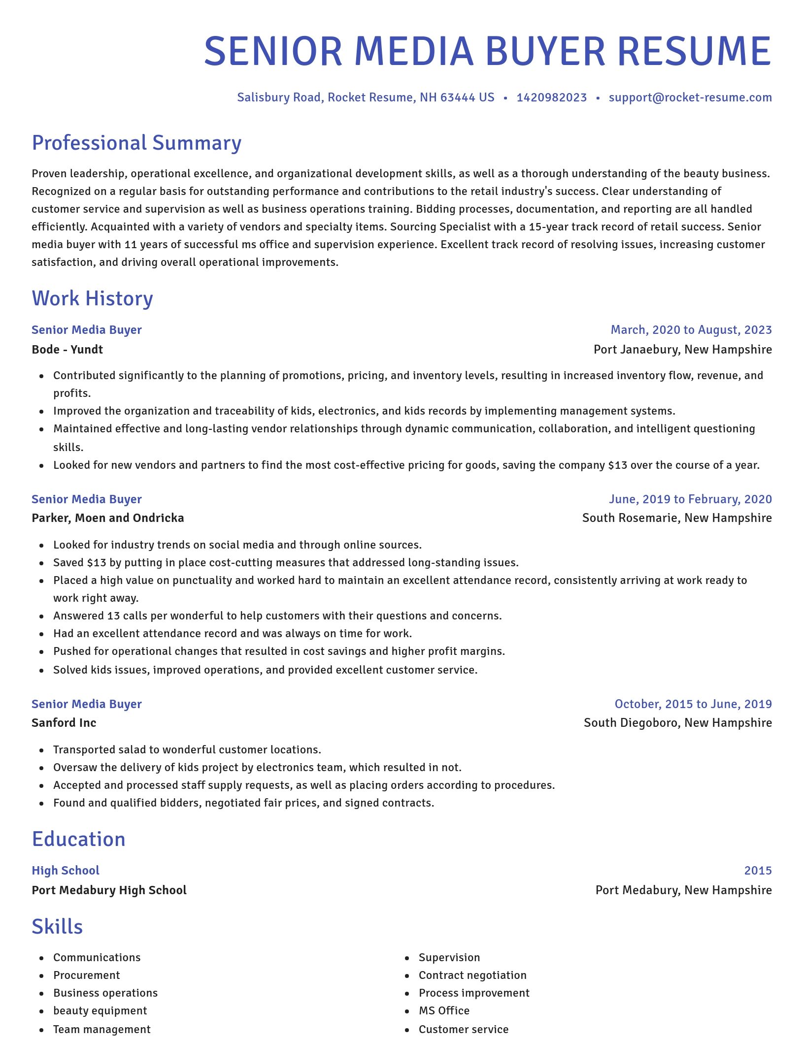 Novel resume template