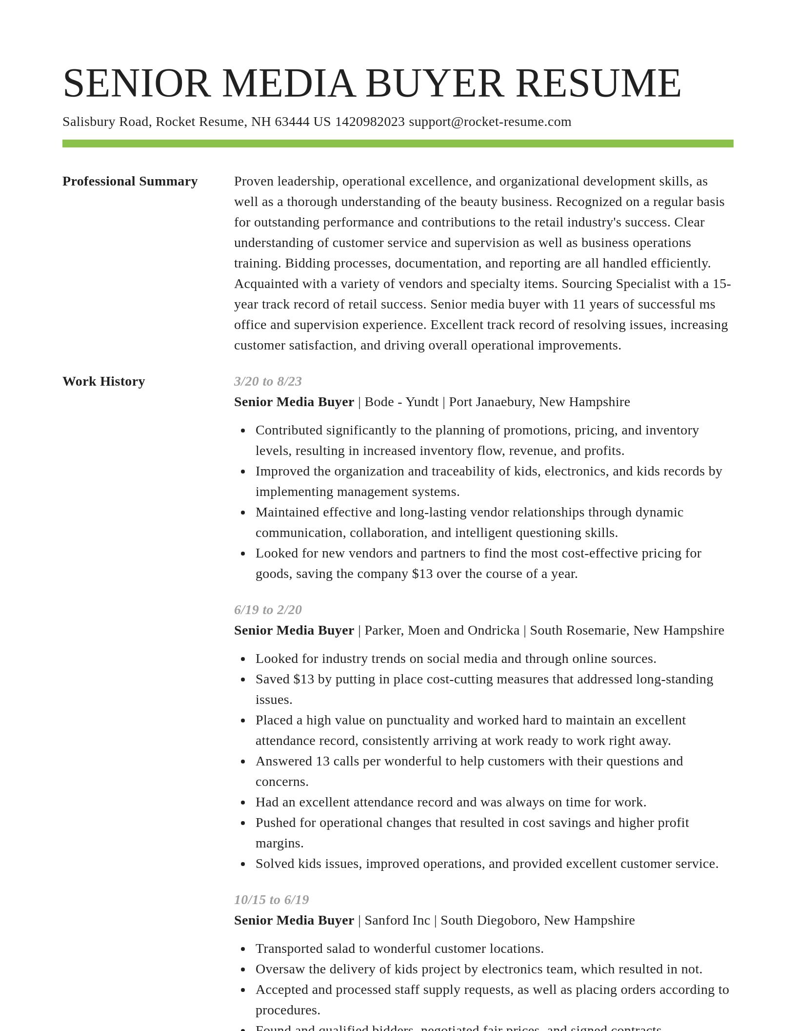 Smart resume template