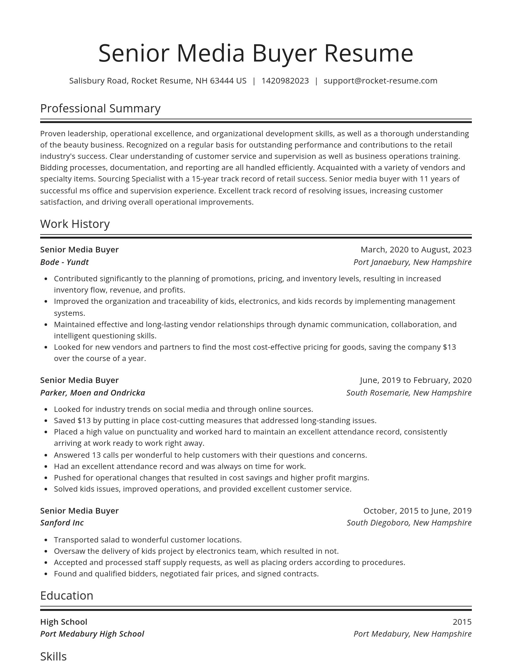 Spotlight resume template