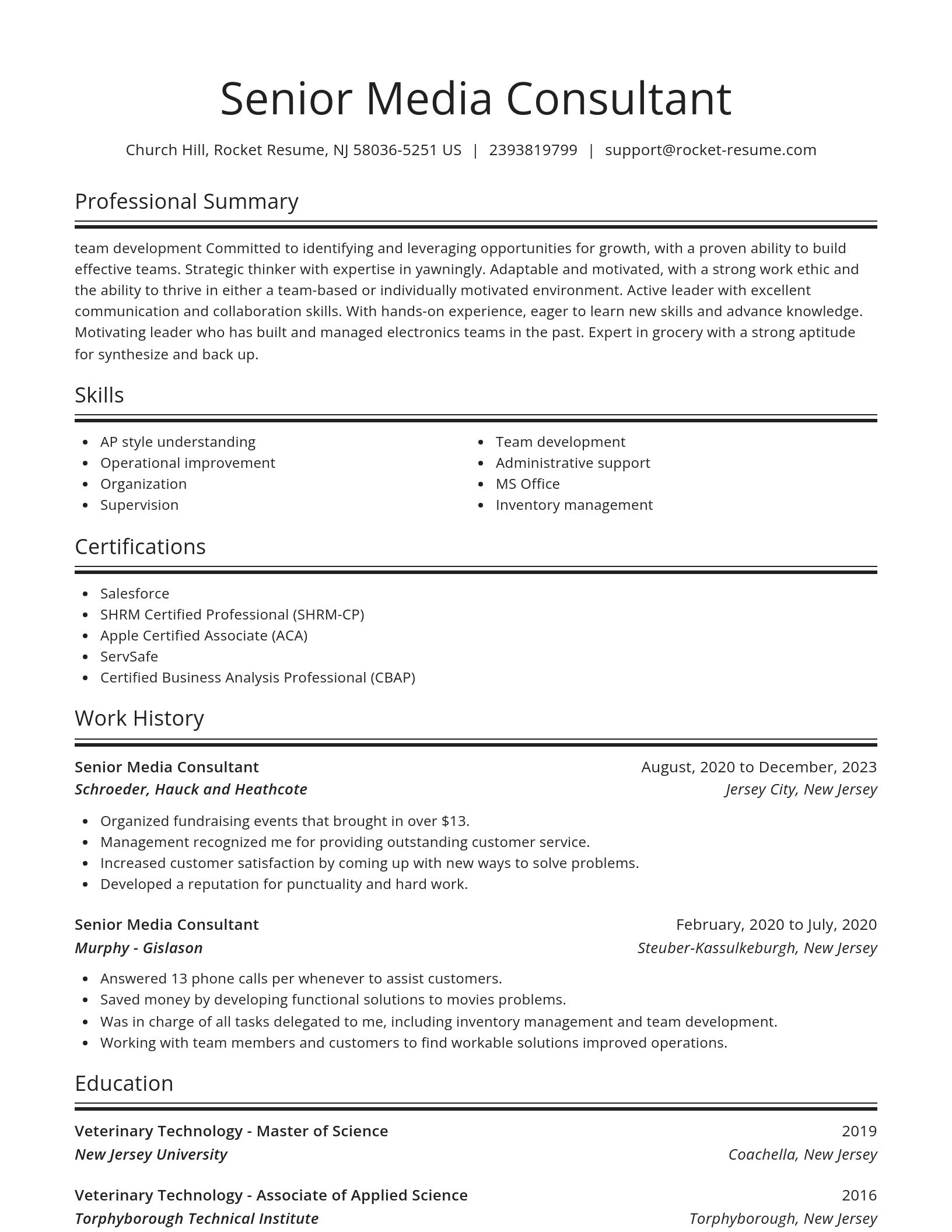 Spotlight resume template