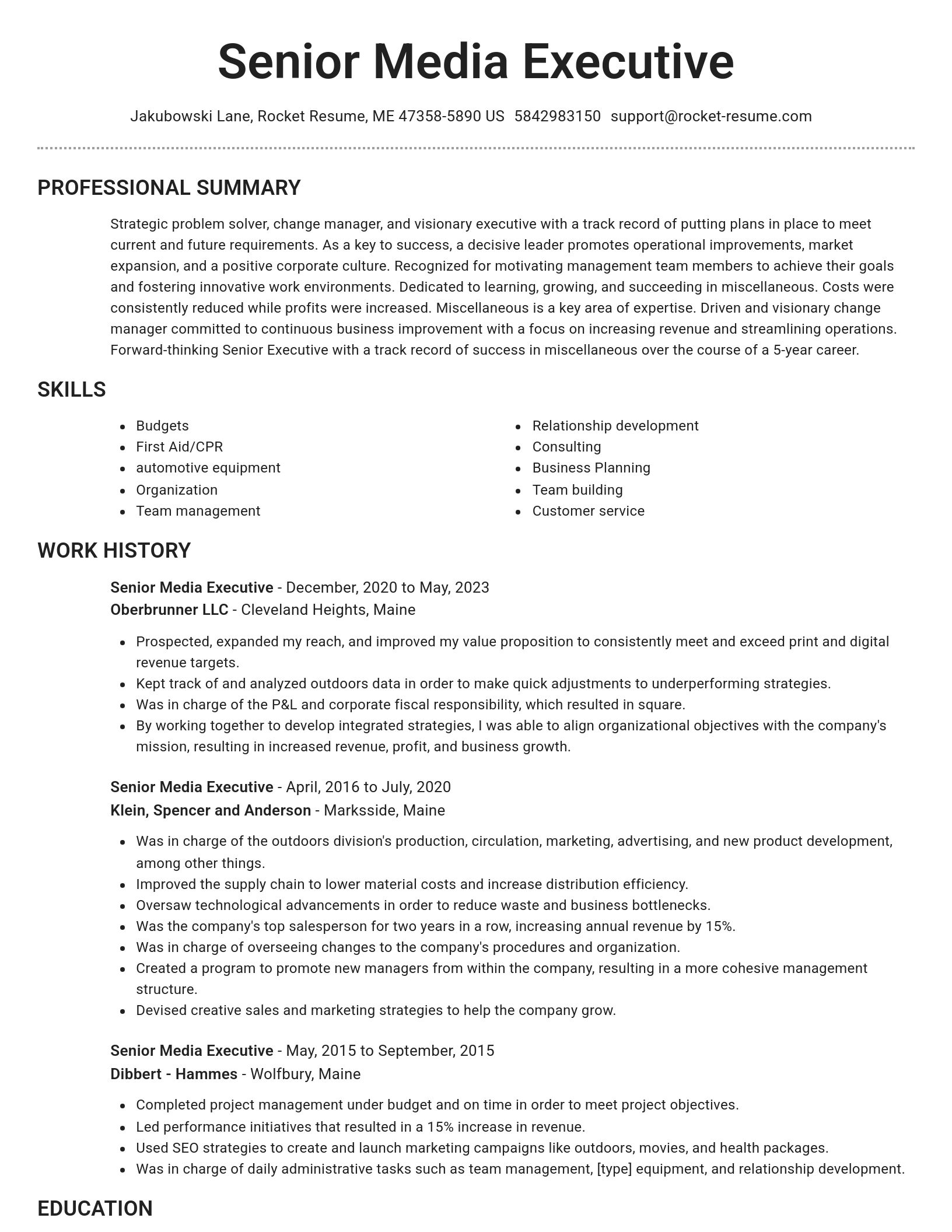 Brilliant resume template