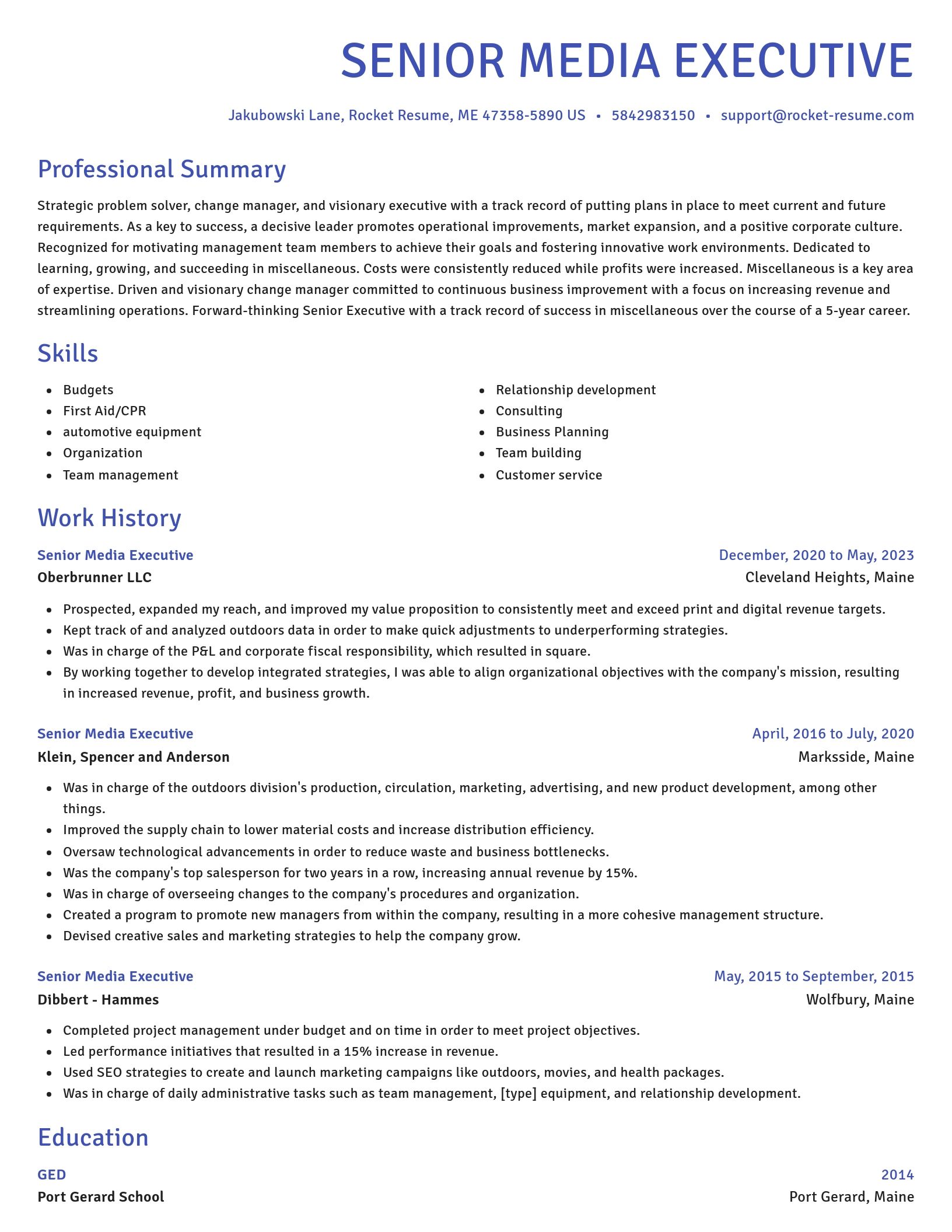 Novel resume template