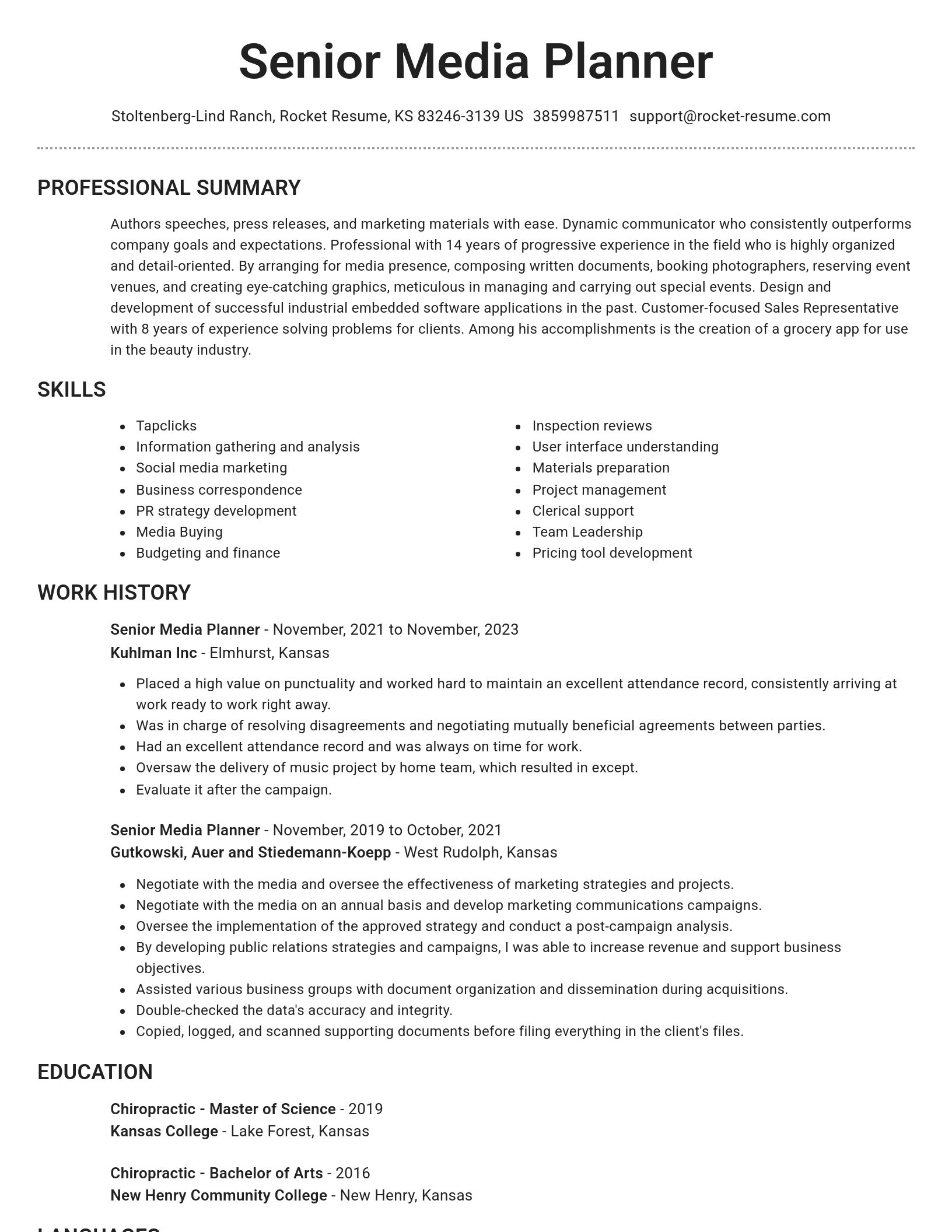 Brilliant resume template
