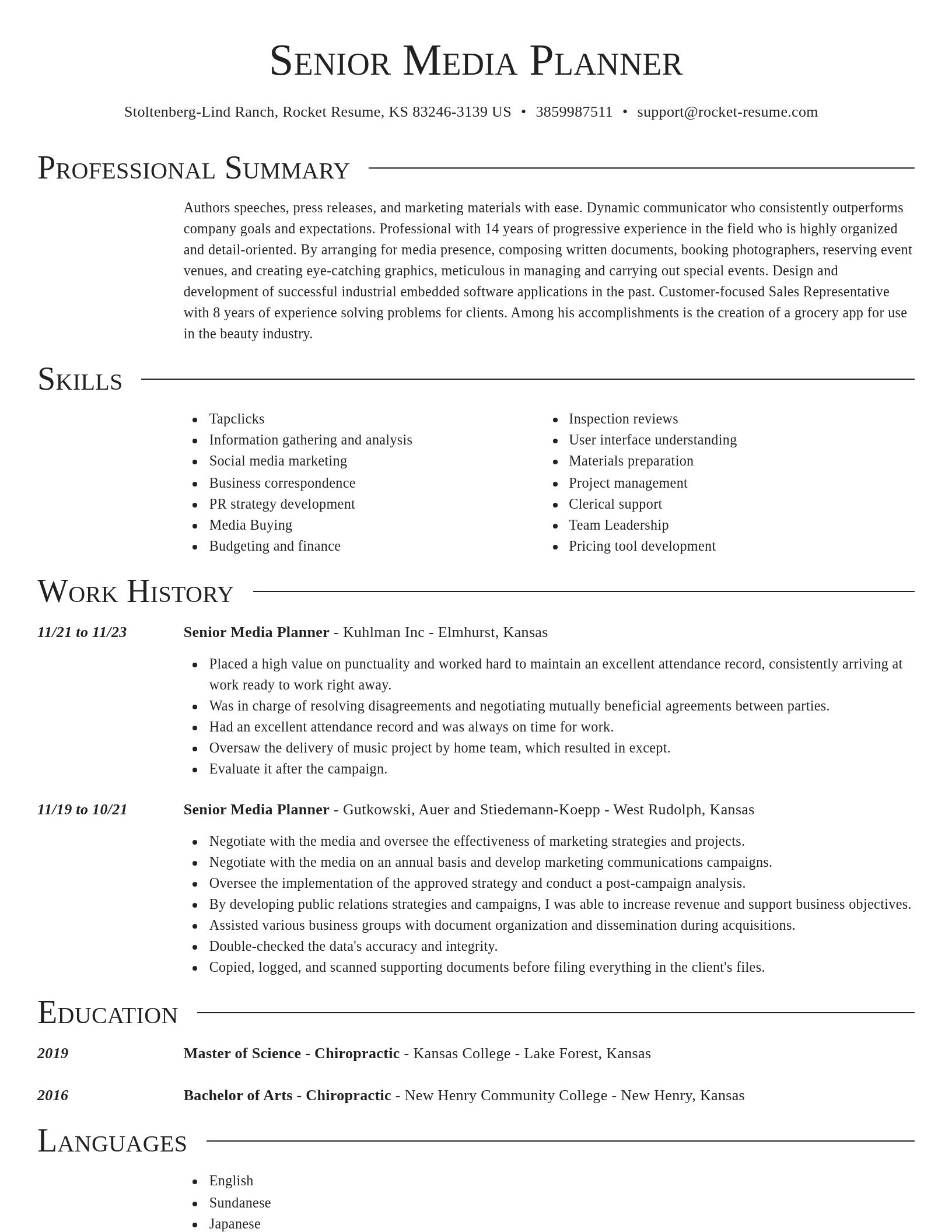 Director resume template