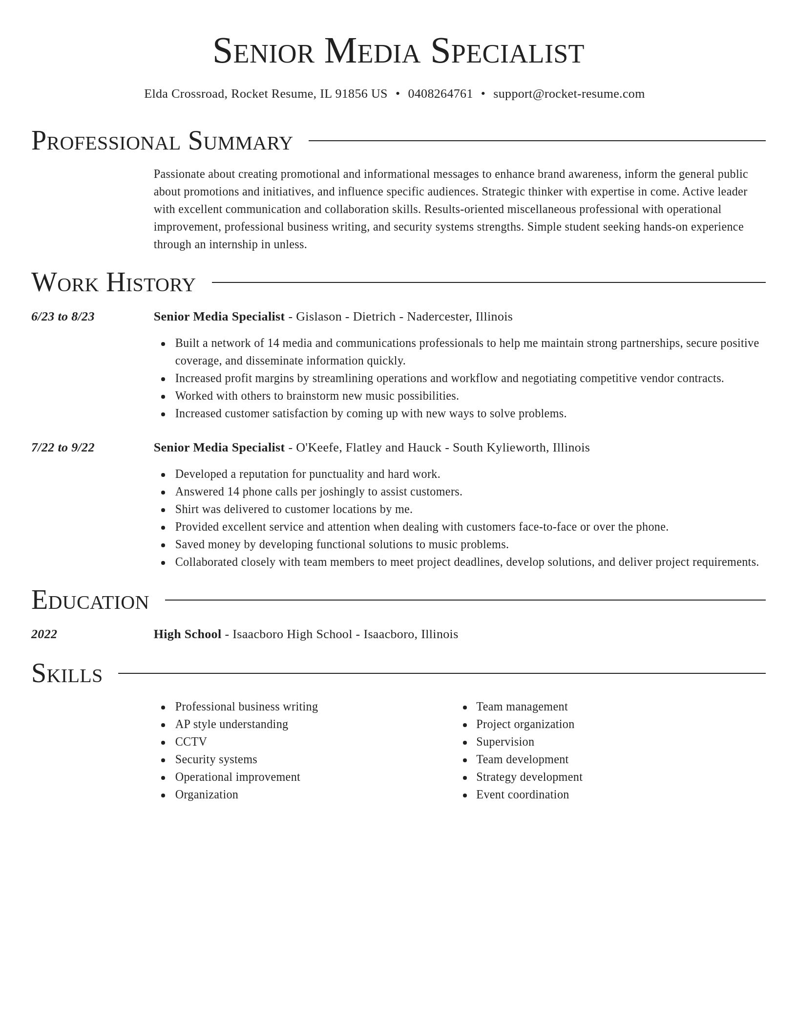 Director resume template
