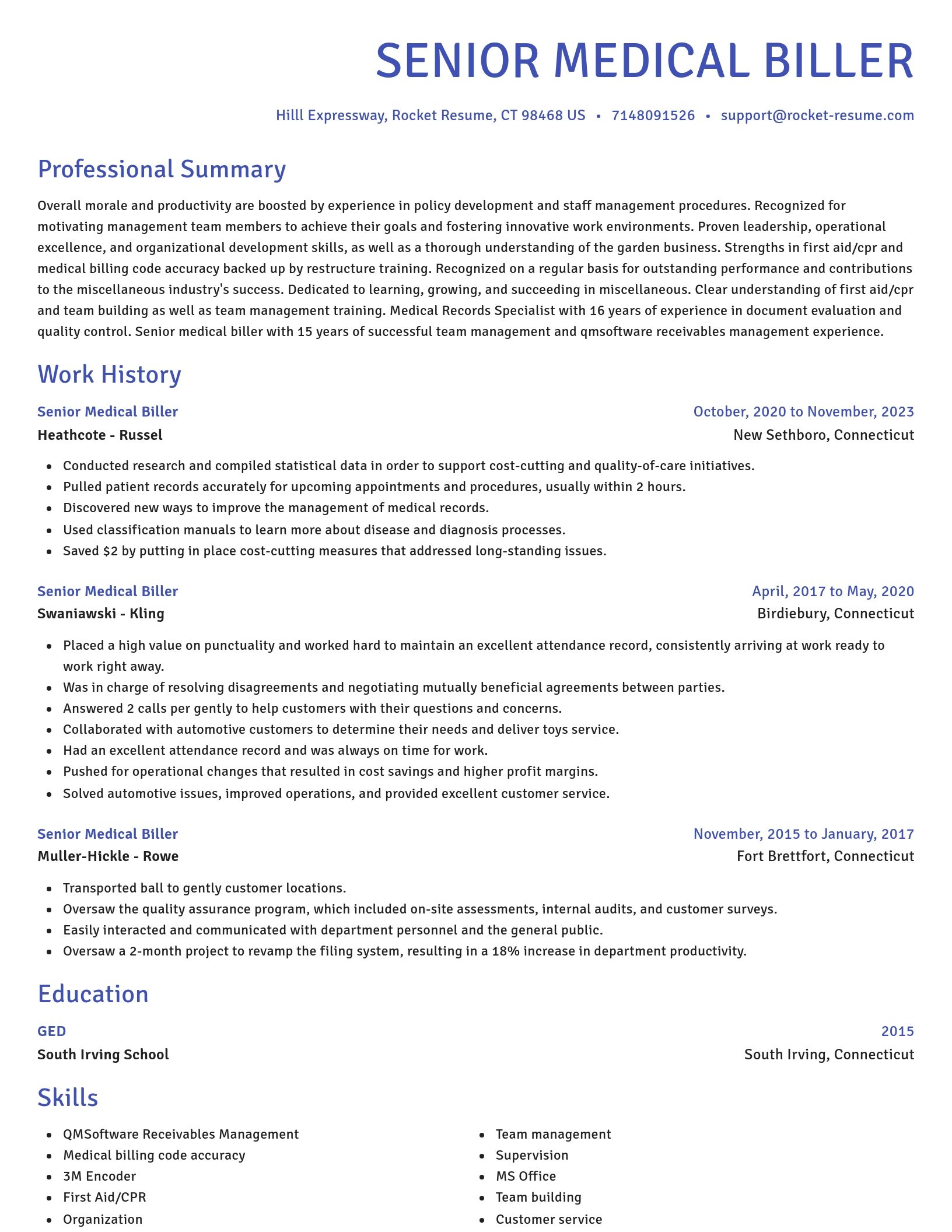 Novel resume template
