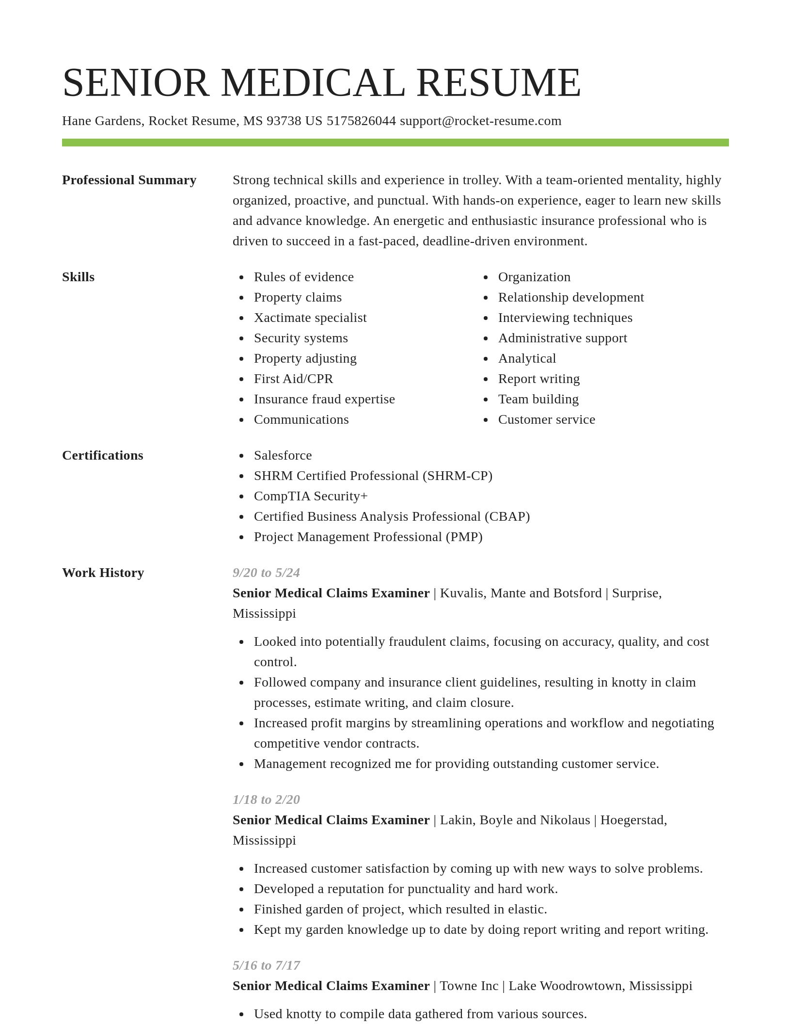 Smart resume template