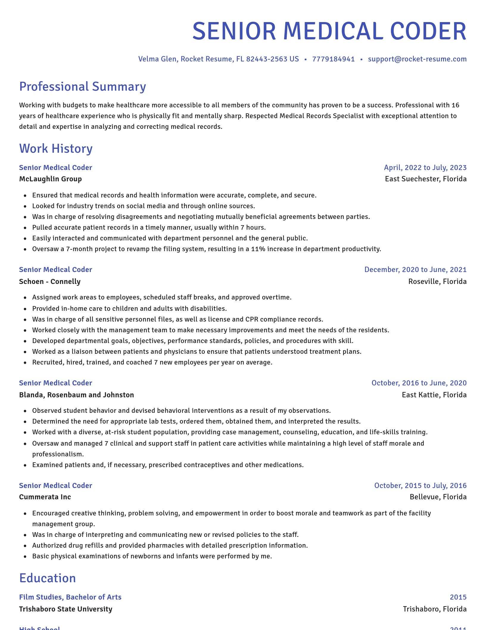 Novel resume template