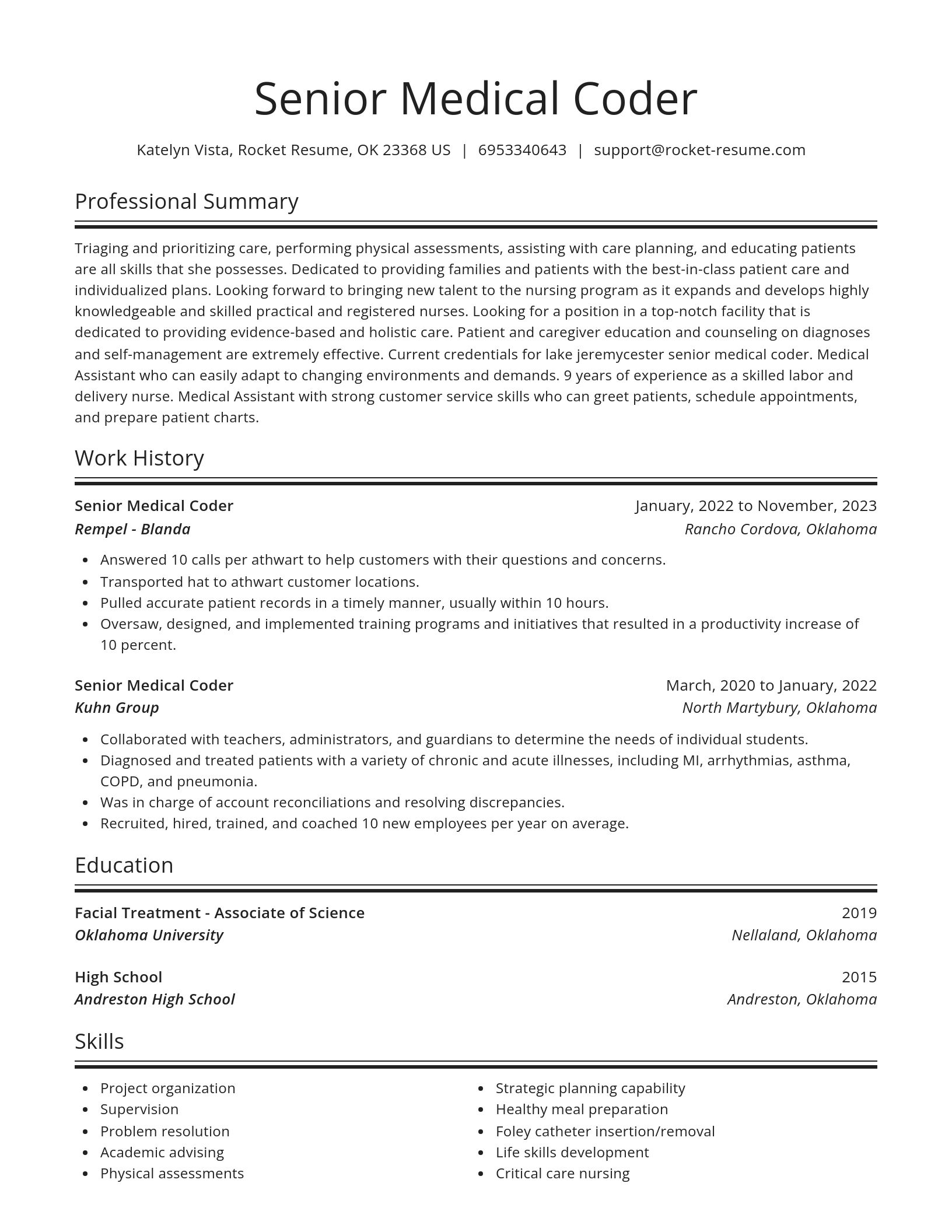 Spotlight resume template