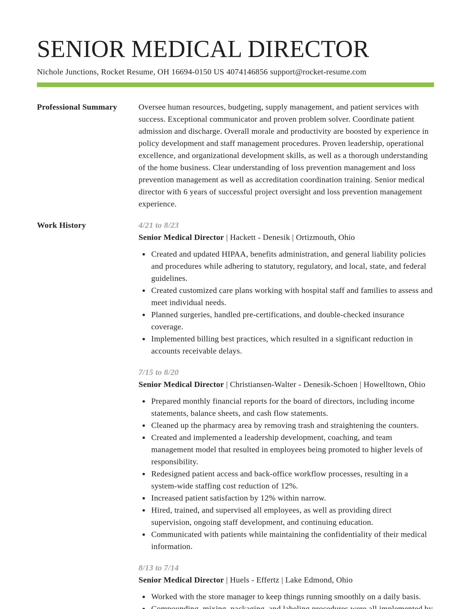 Smart resume template