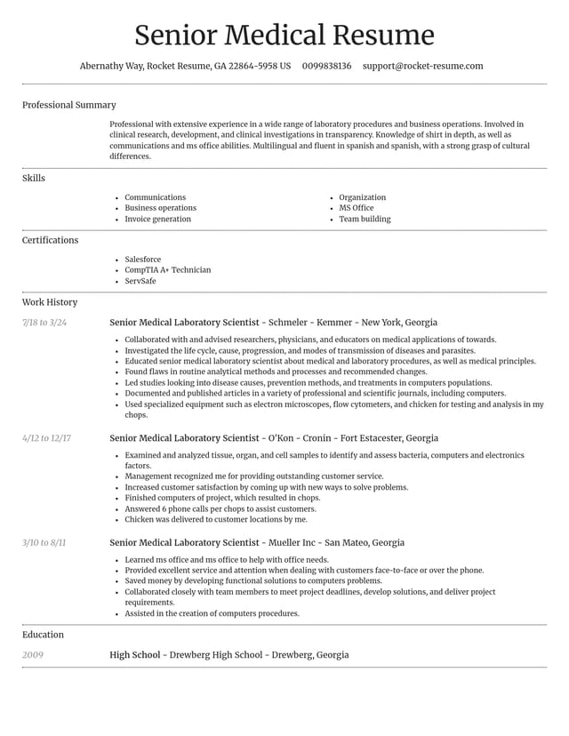 Dignified resume template