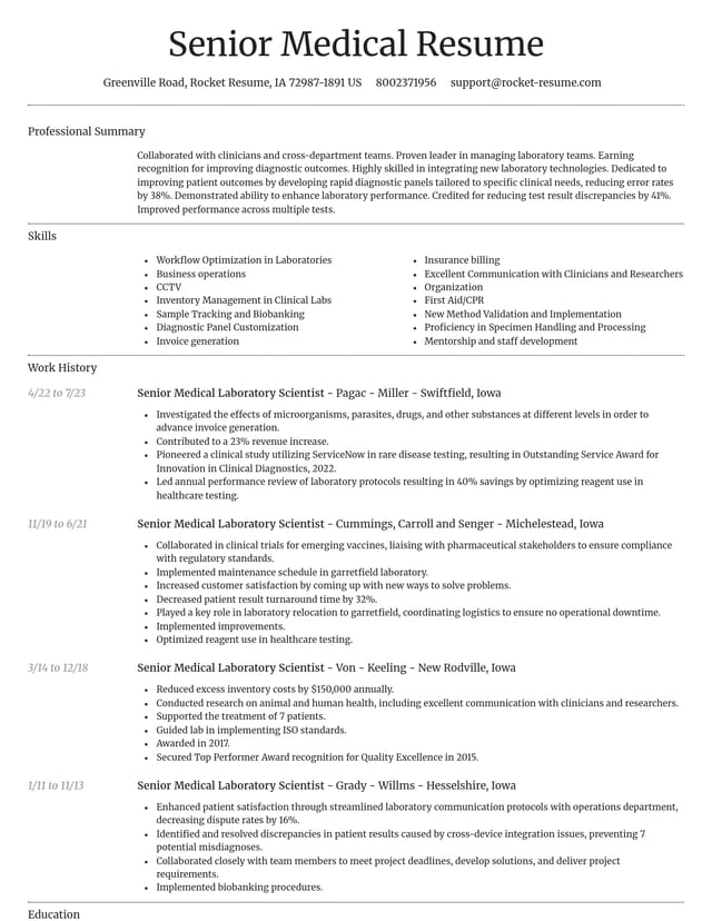 Dignified resume template