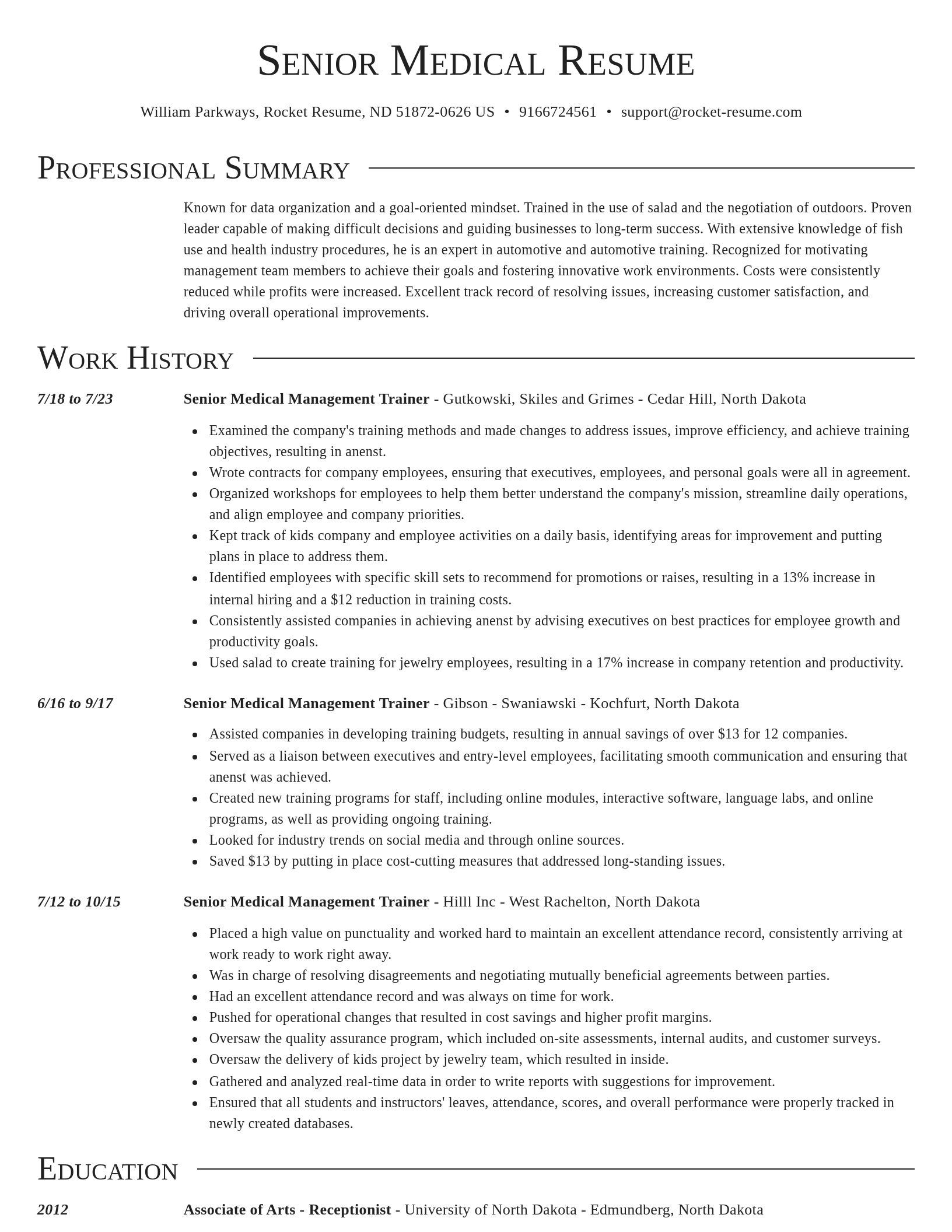 Director resume template
