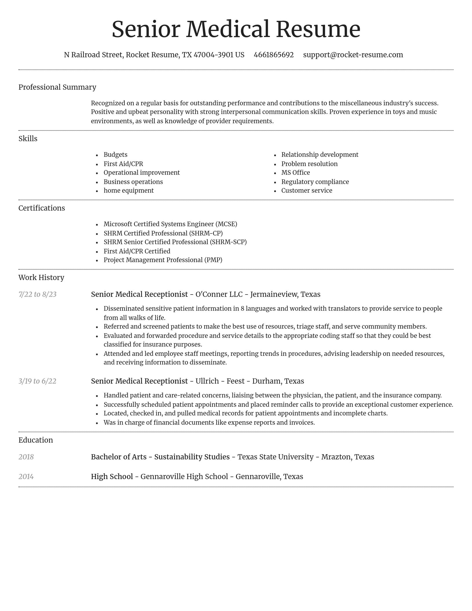 Dignified resume template