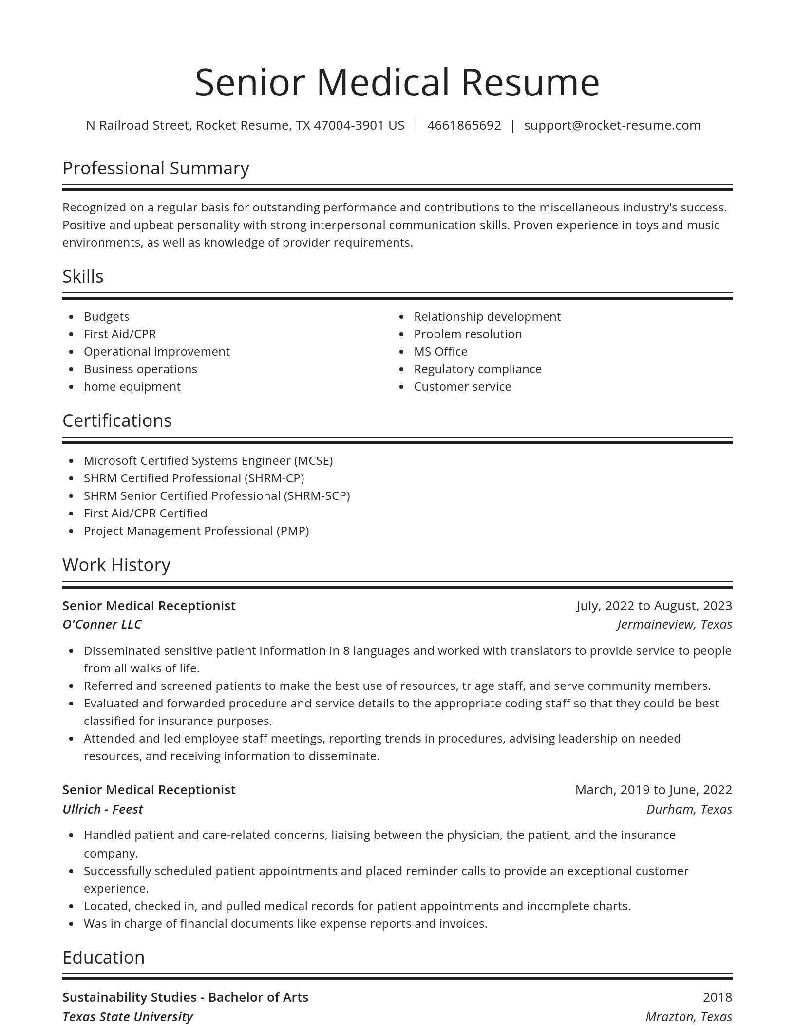 Spotlight resume template