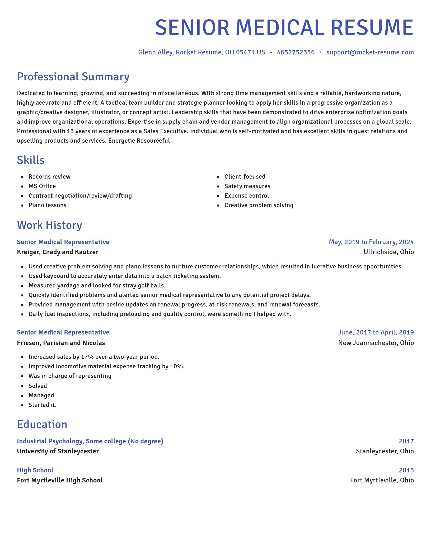 Novel resume template