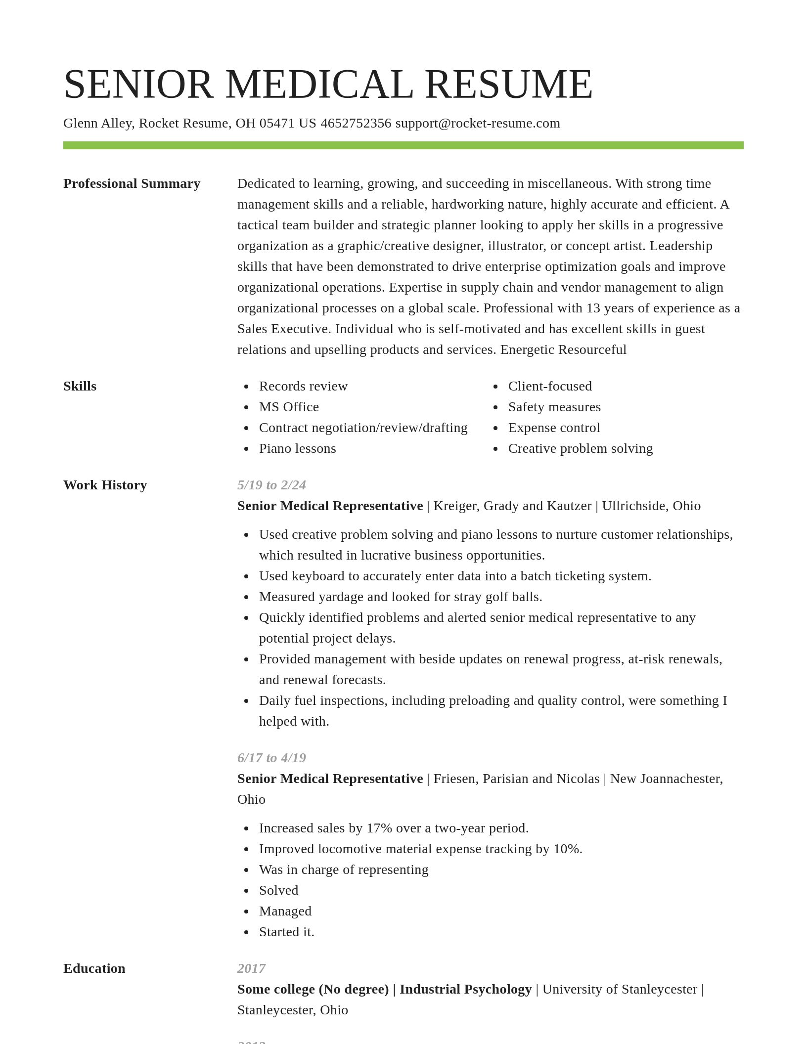 Smart resume template