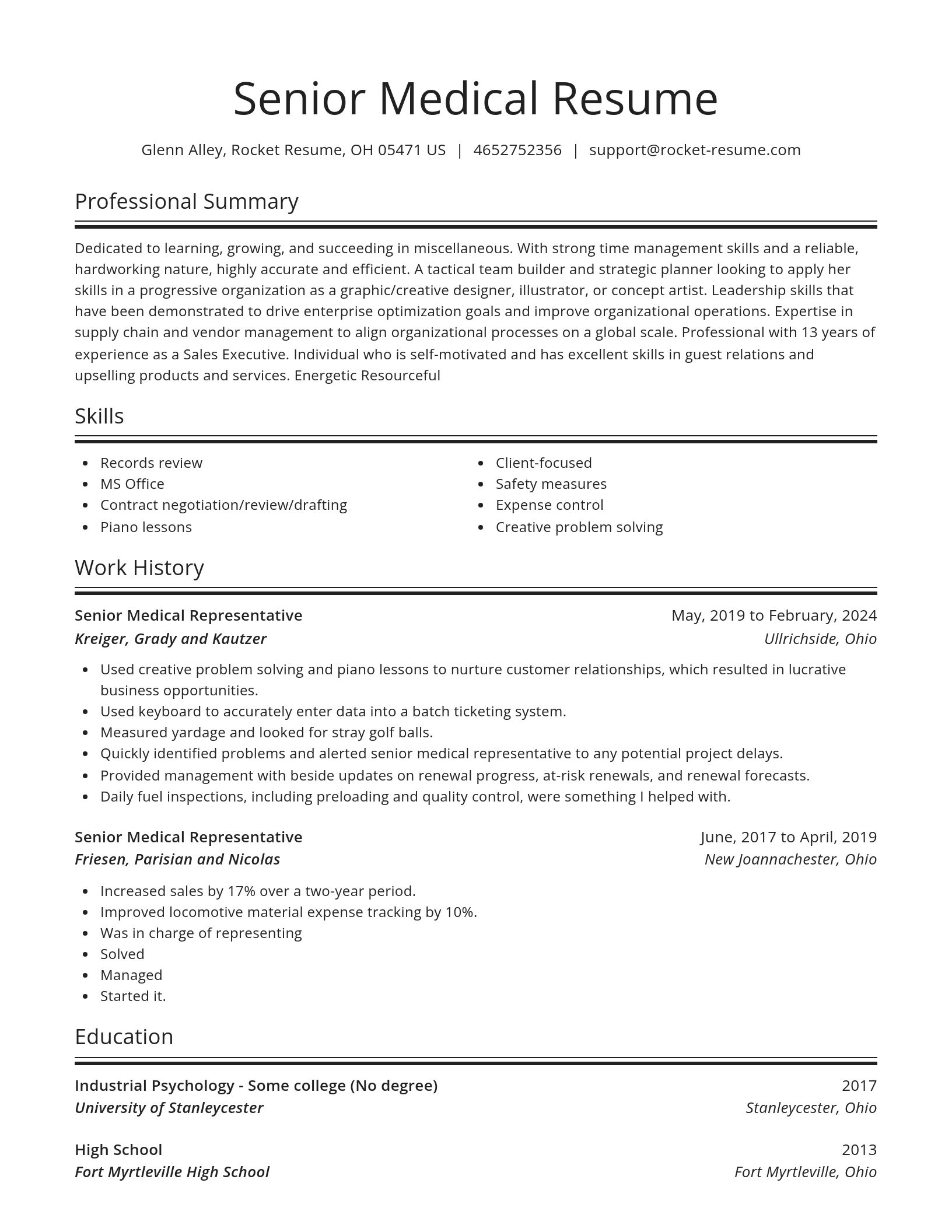 Spotlight resume template