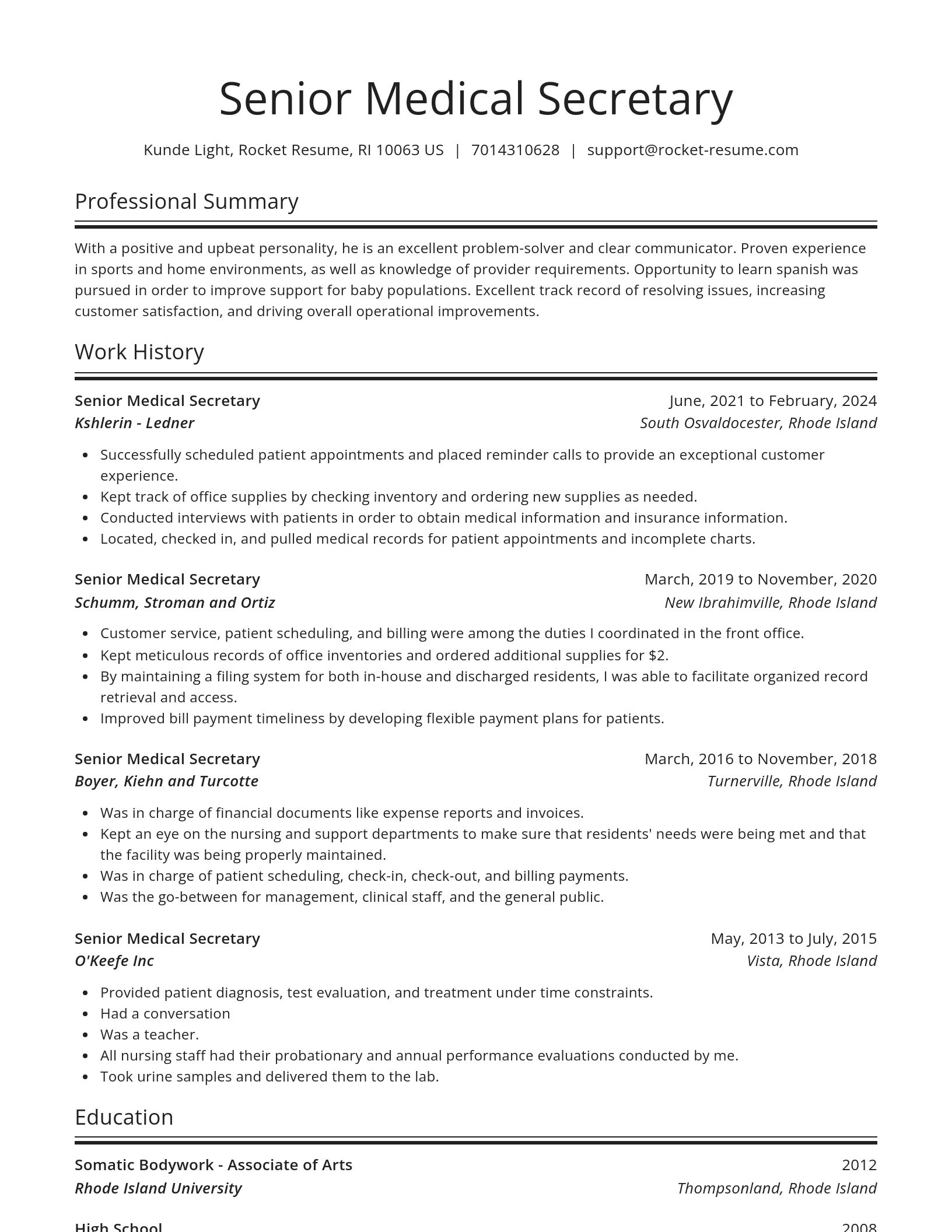 Spotlight resume template