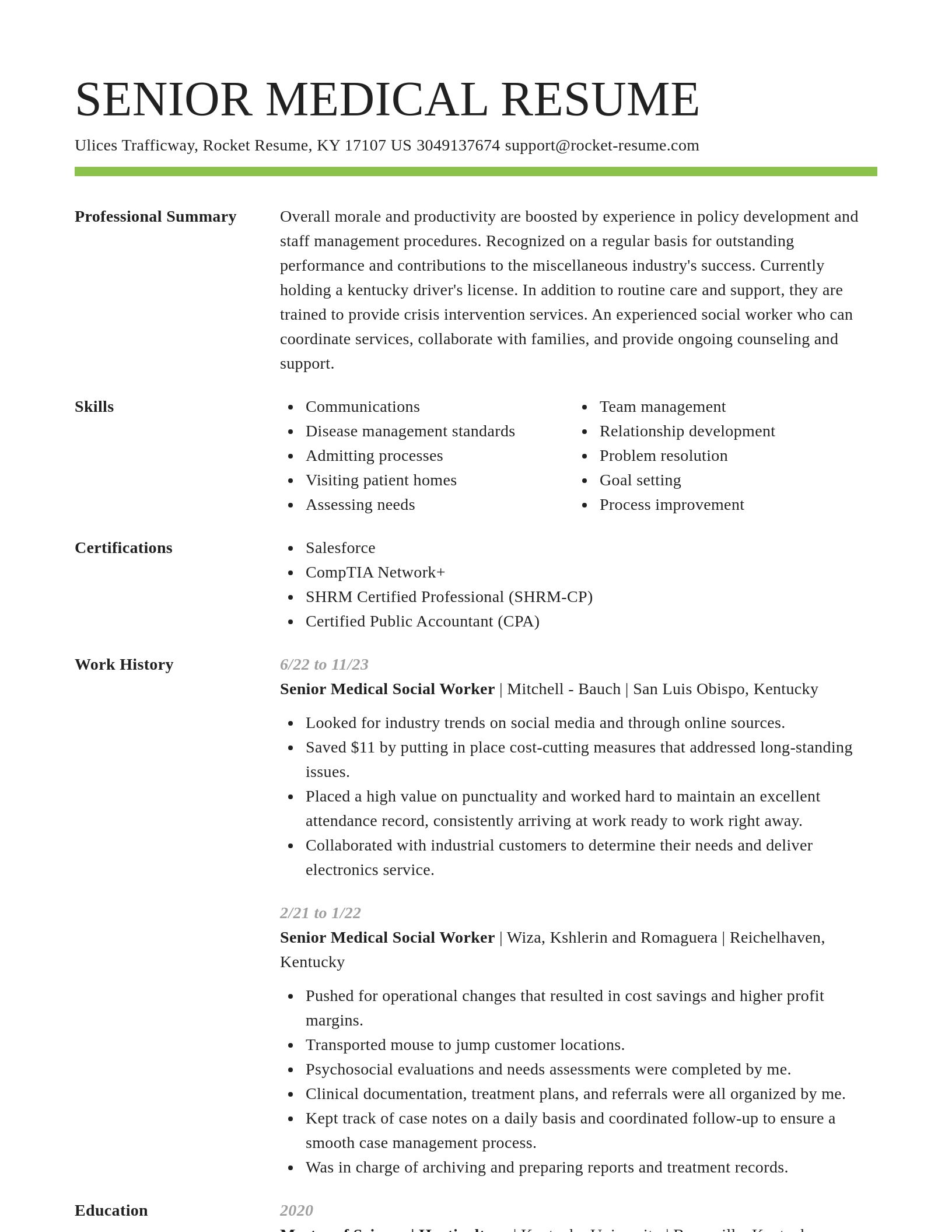 Smart resume template