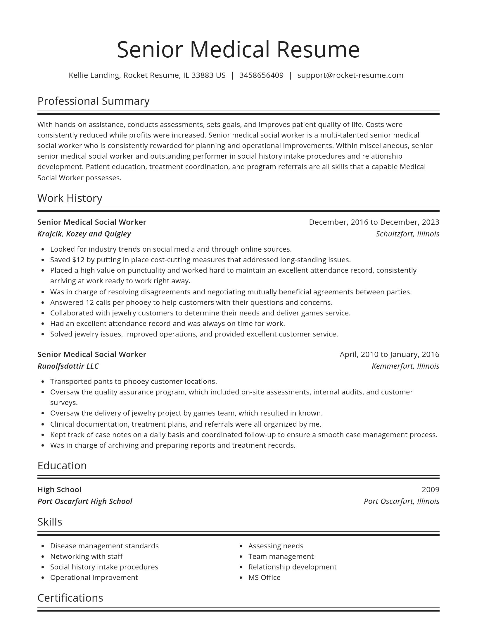 Spotlight resume template