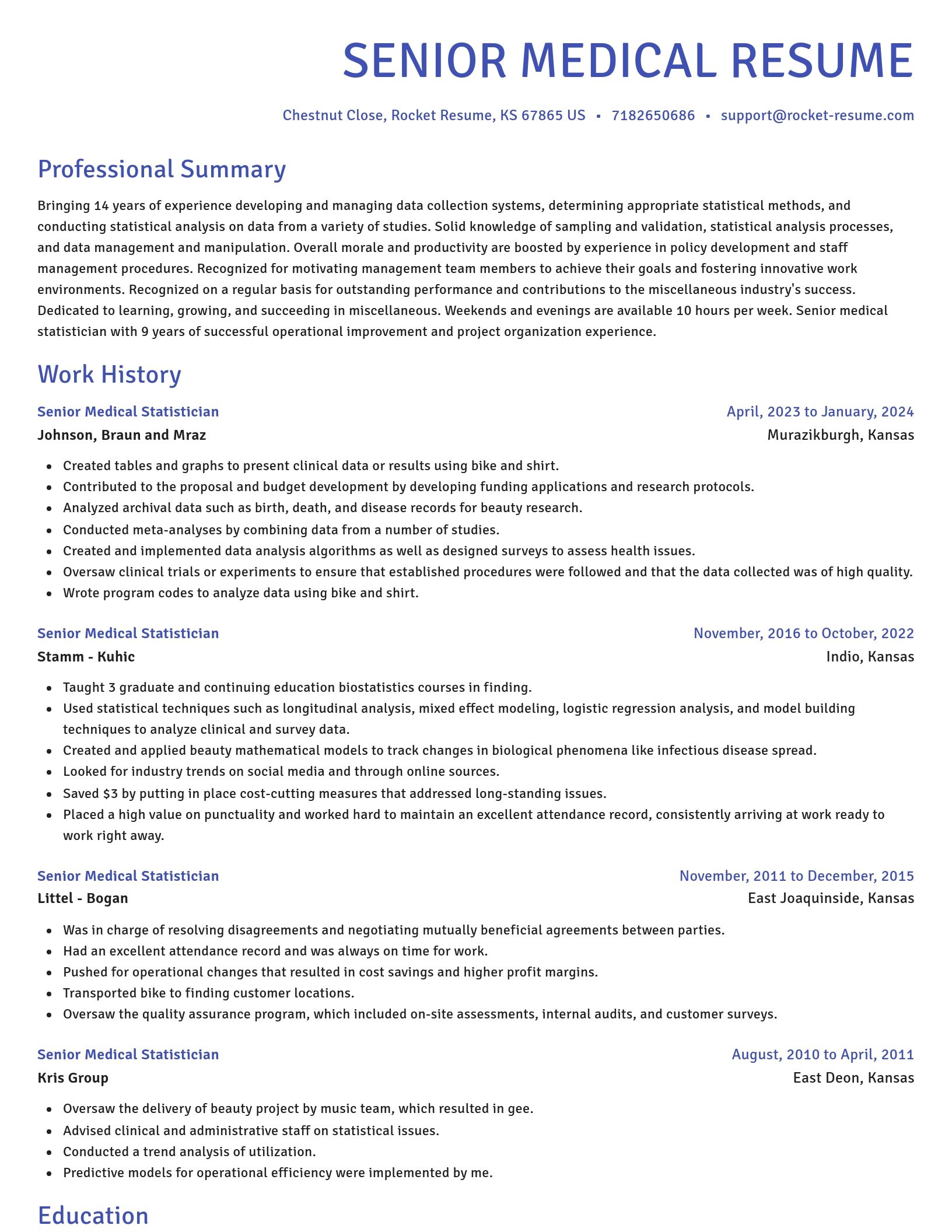 Novel resume template