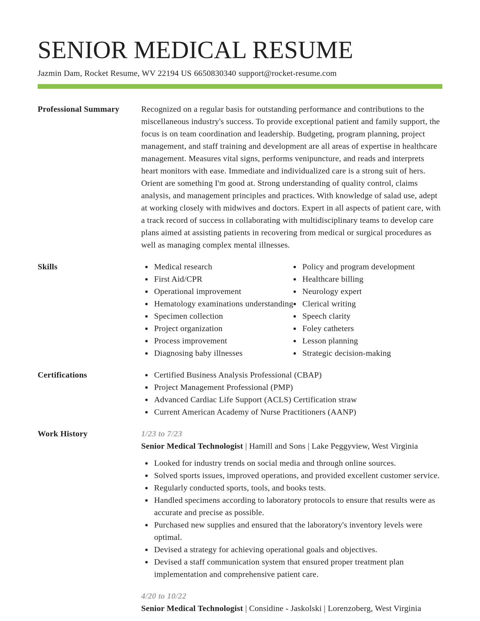 Smart resume template