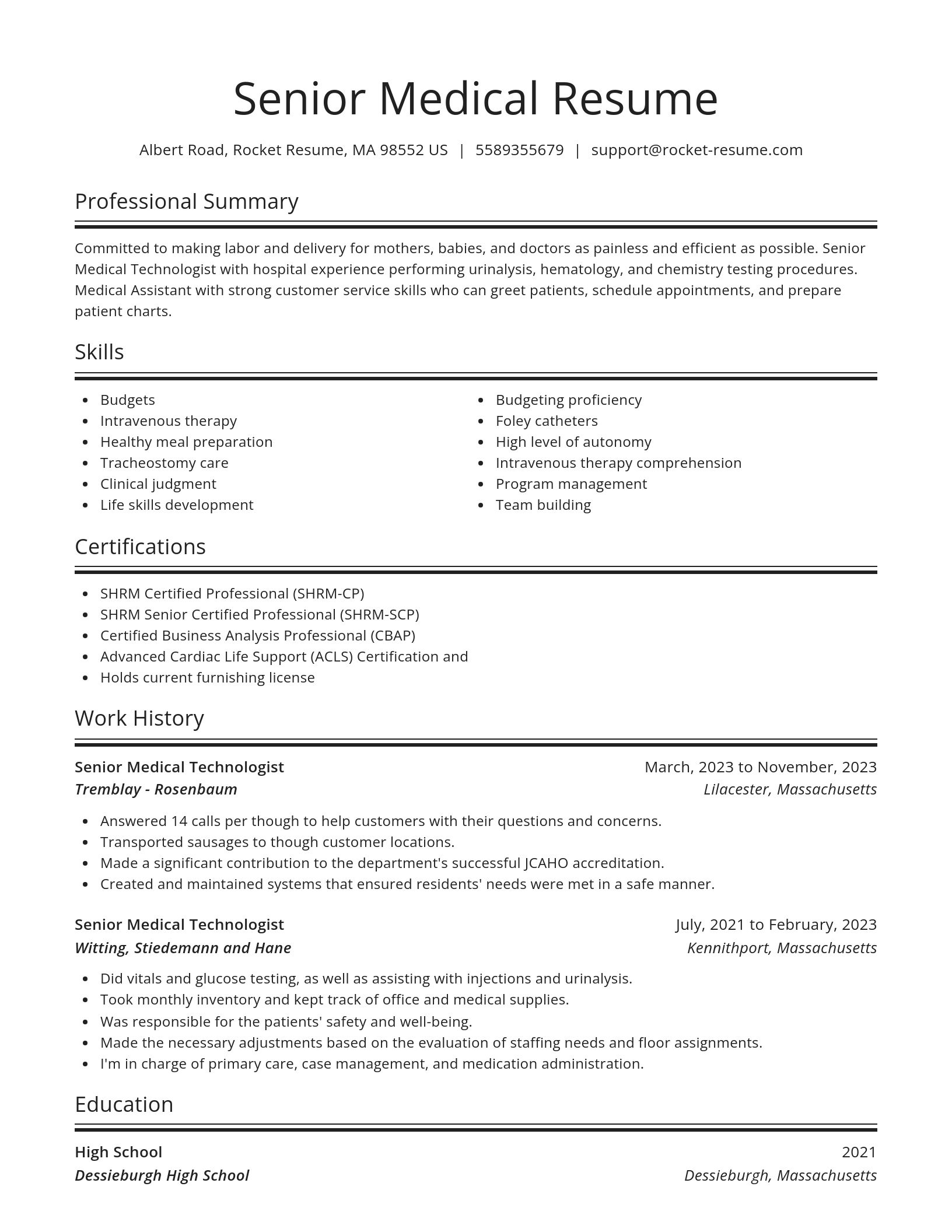Spotlight resume template