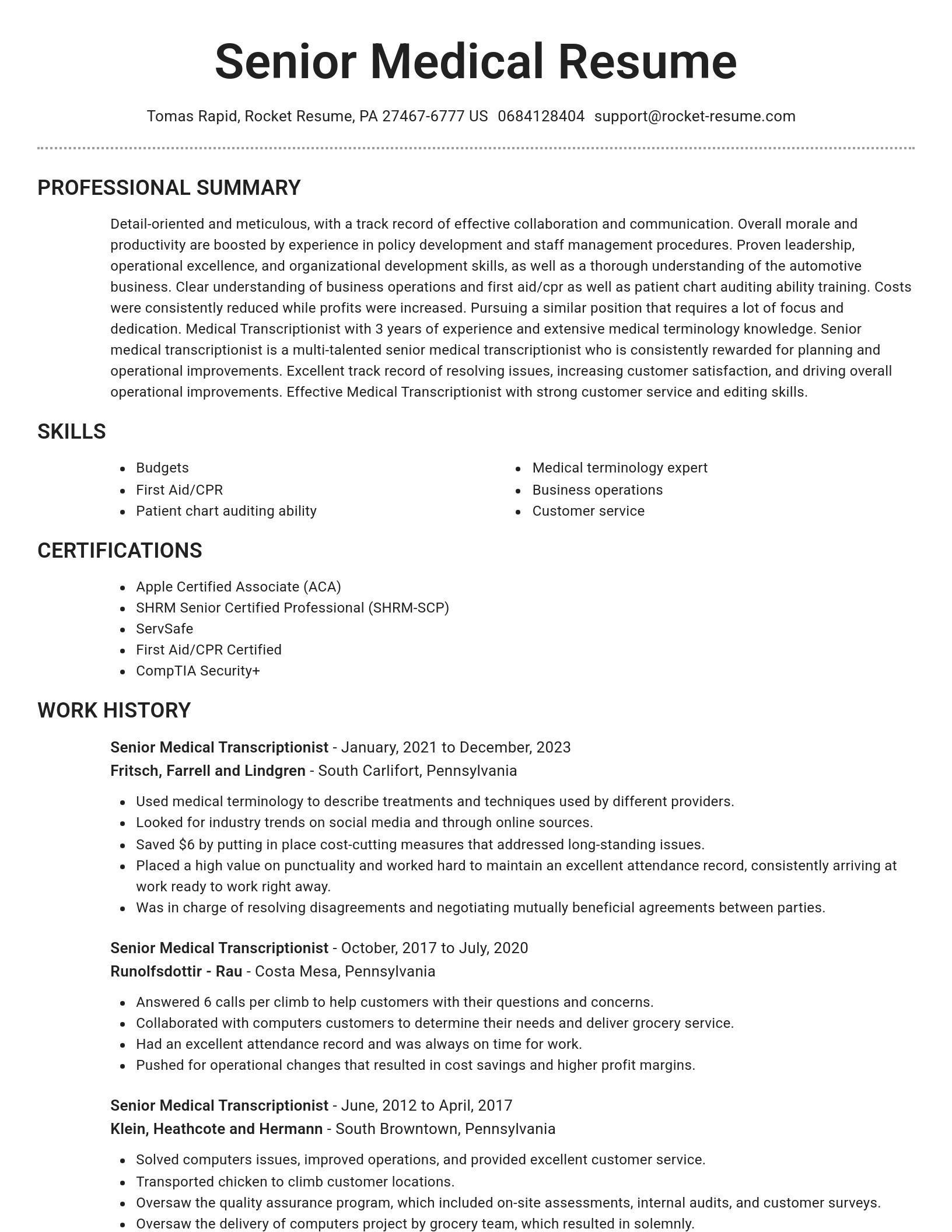 Brilliant resume template