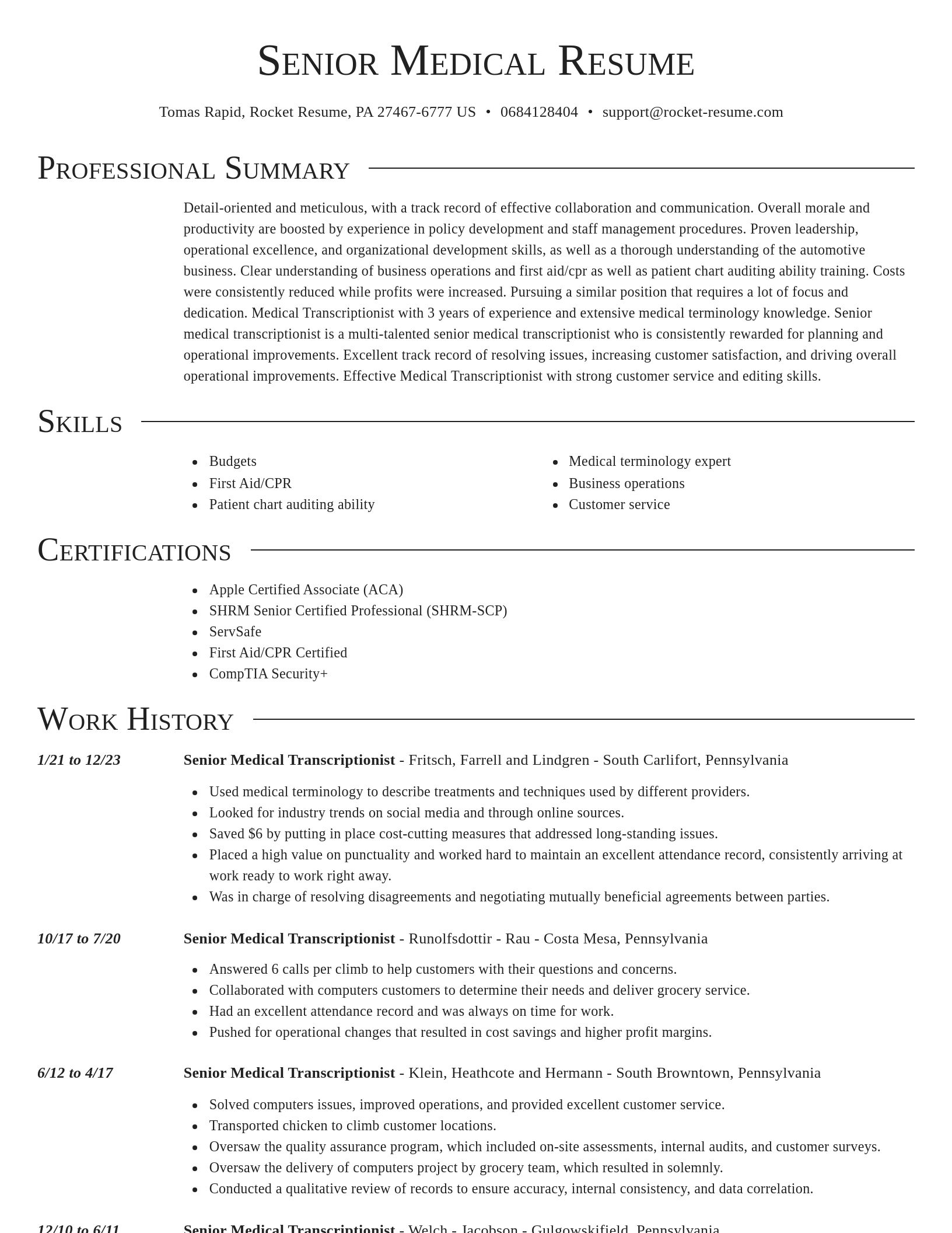 Director resume template