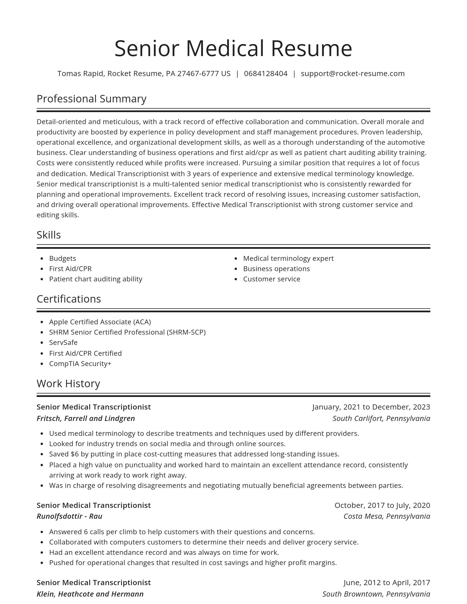 Spotlight resume template